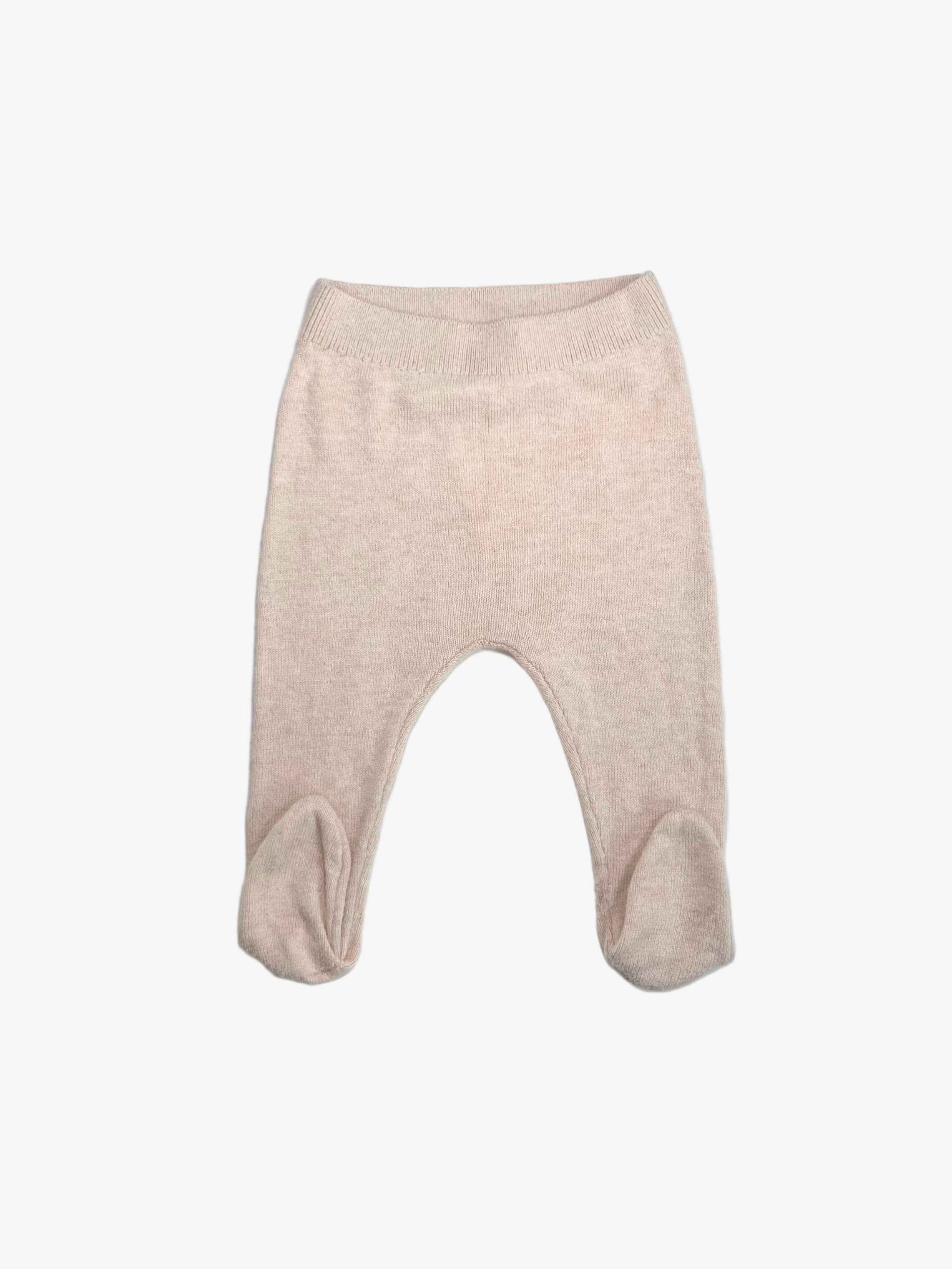 Zara Knitted Pants with Feet – 0–3 Months