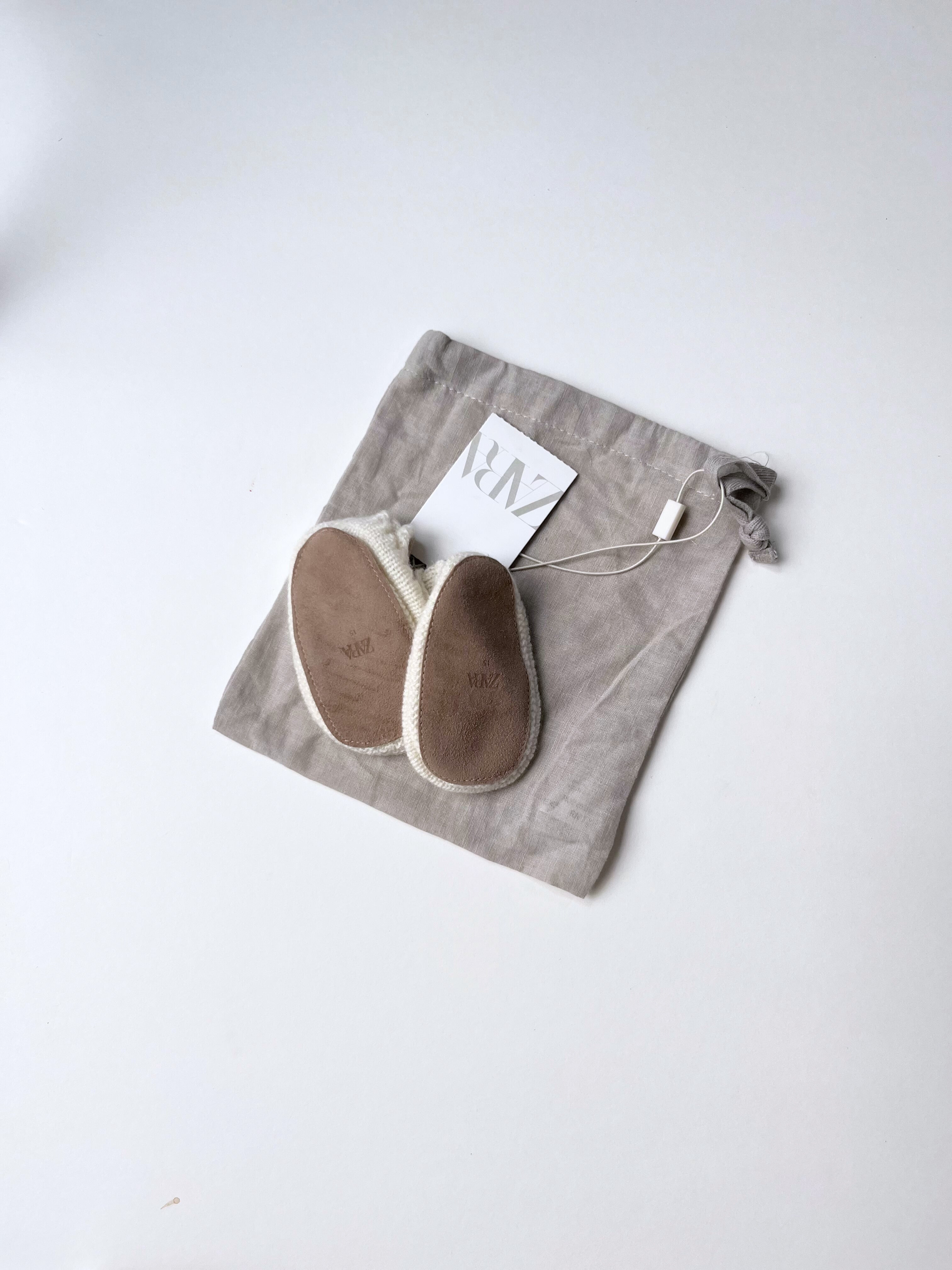 Zara – Cashmere Booties (Size 15,  0-3 months)