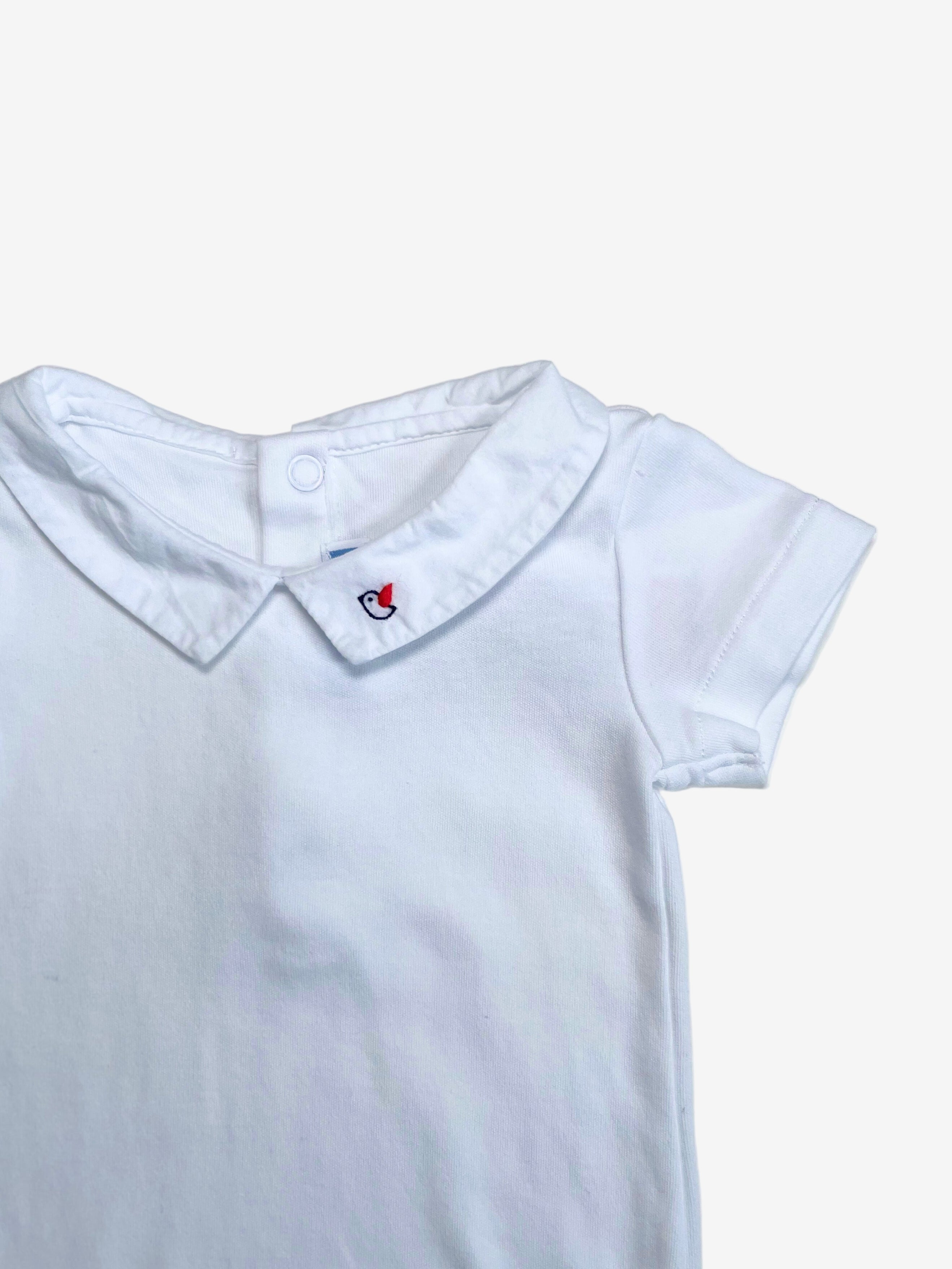 Jacadi - Short Sleeve Onesie (6 Months, runs  small)