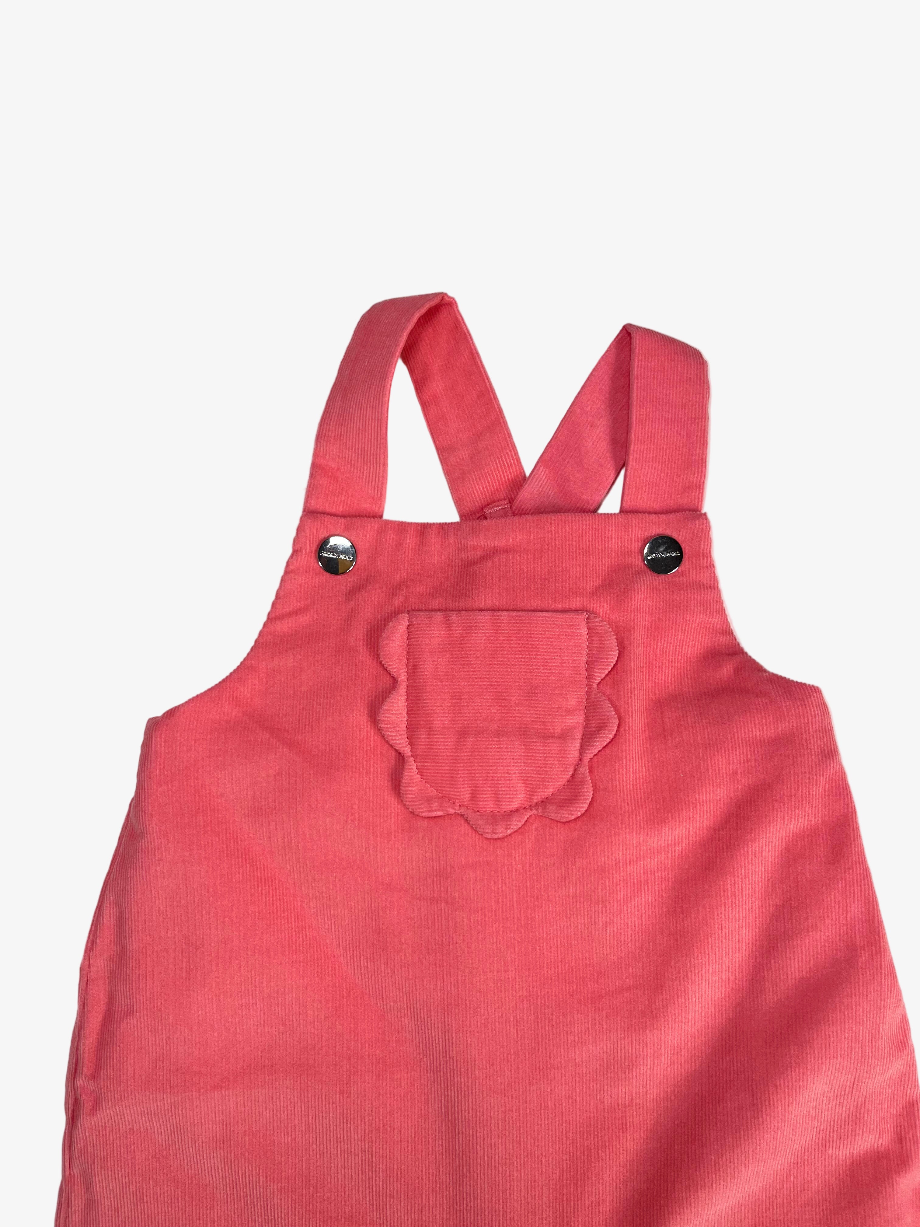 Jacadi – Baby Girl Velvet Overalls (6-9 Months)