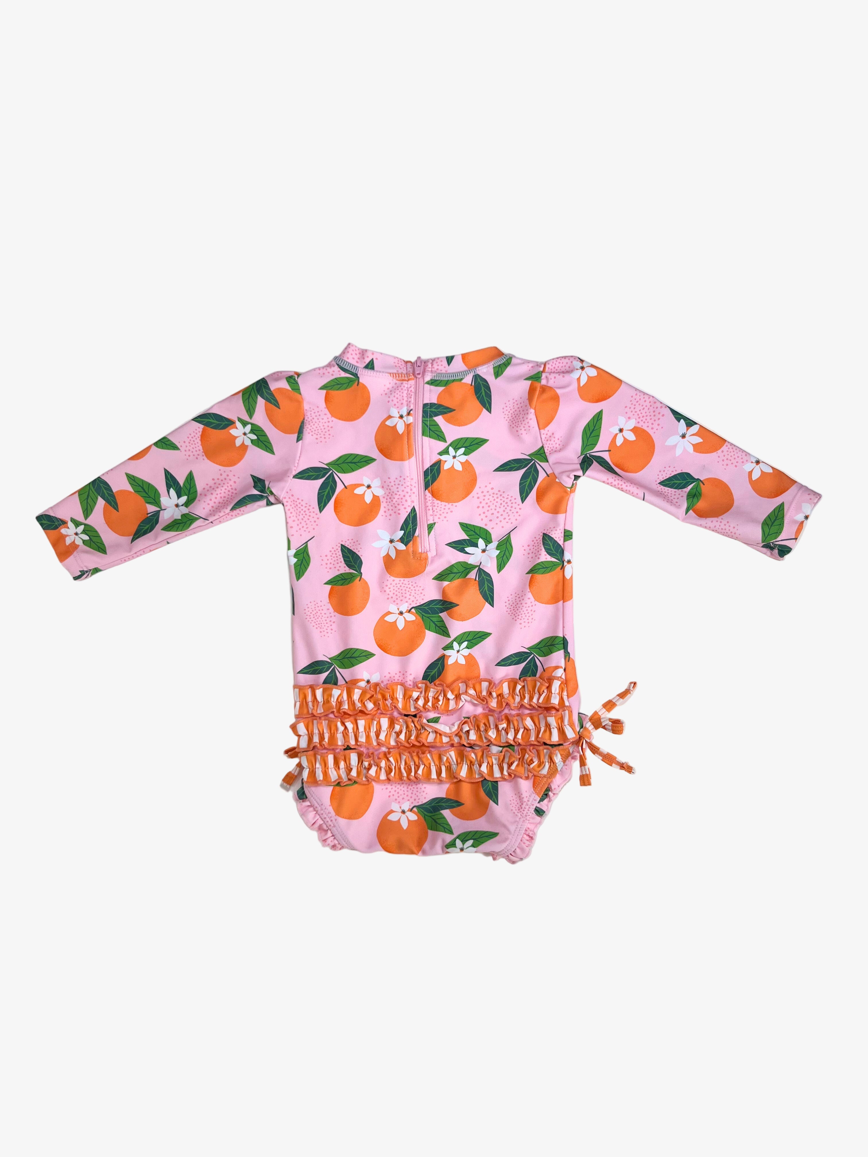 RuffleButts - Long-Sleeve Swimsuit  (12–18 Months)