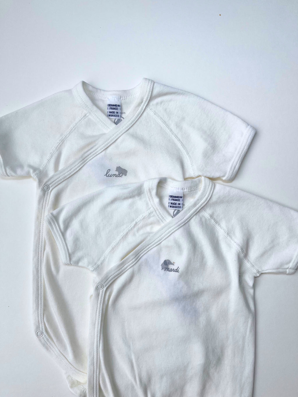 Petit Bateau – Kimono-Style Onesies (Set of 2, Size 12 months / 74 cm, run small)