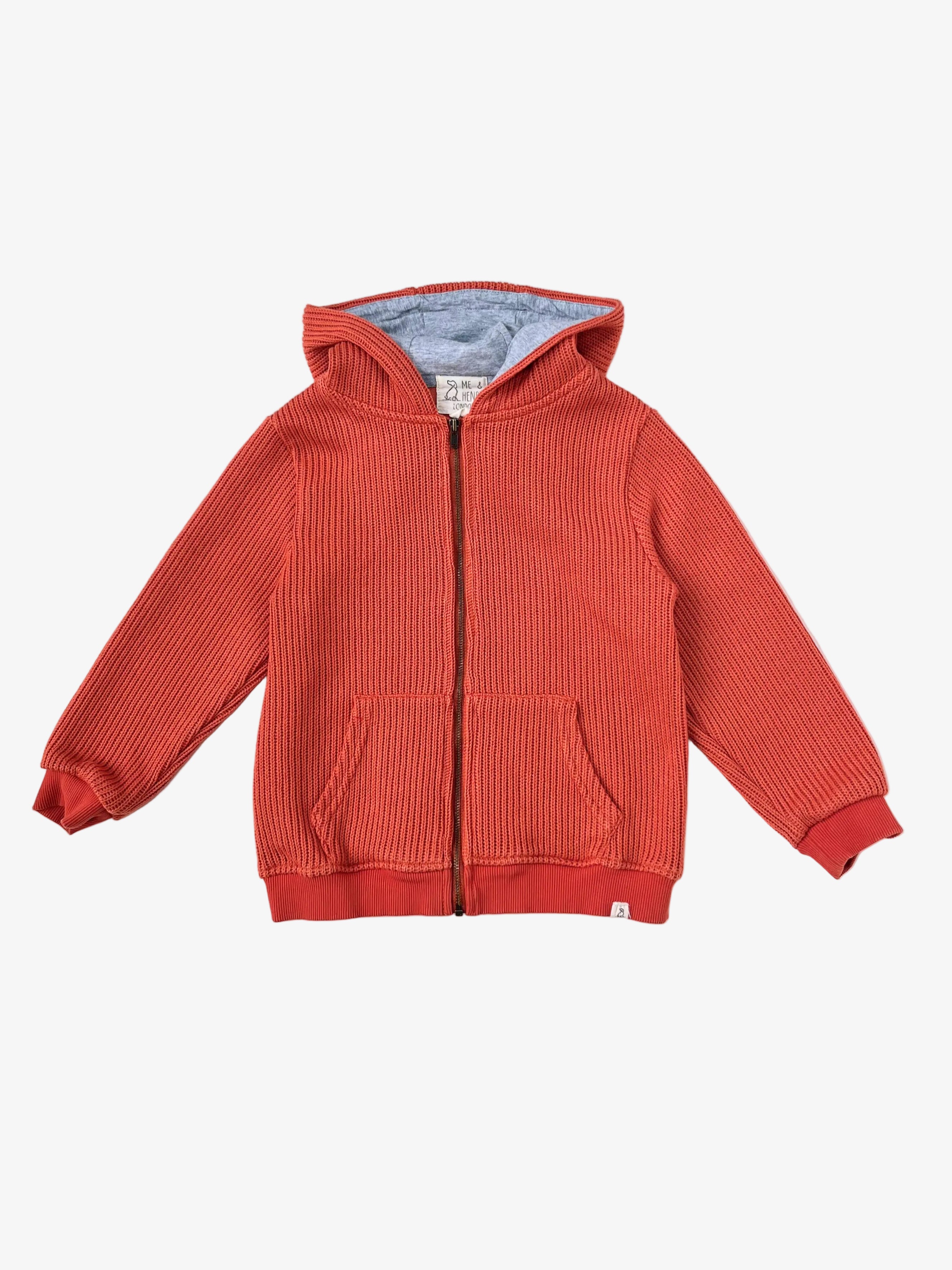 Me & Henry London – Knitted Hoodie with Zipper (Size 4–5 years)