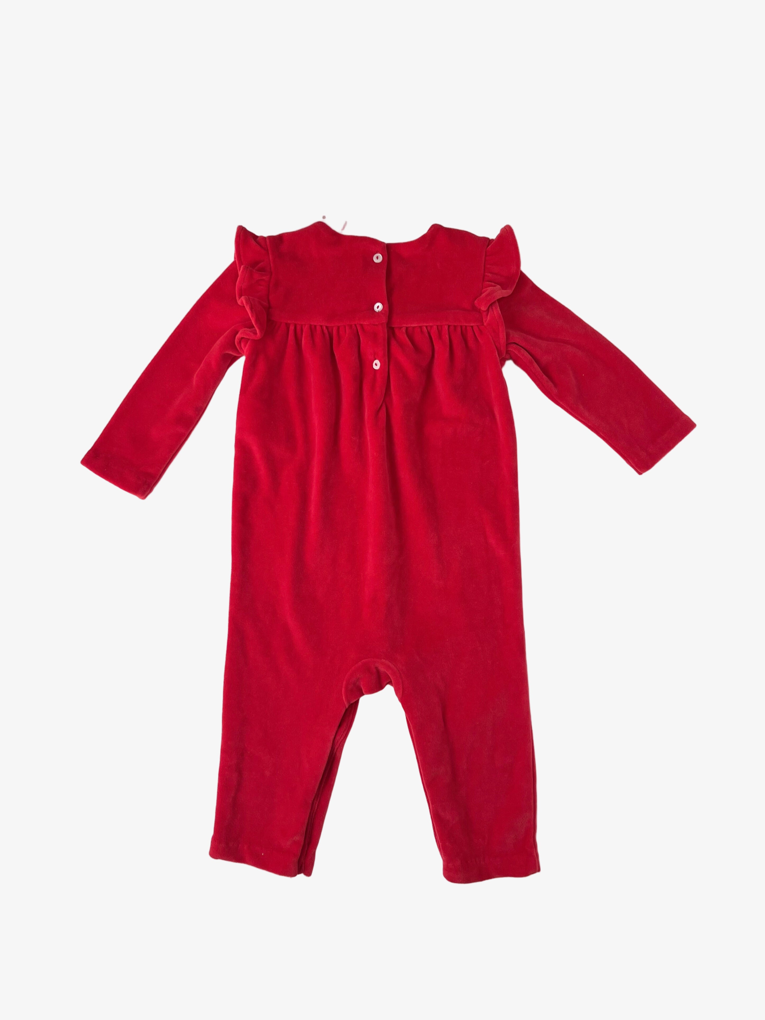 Ralph Lauren – Velour Romper (Size 9–12 months)