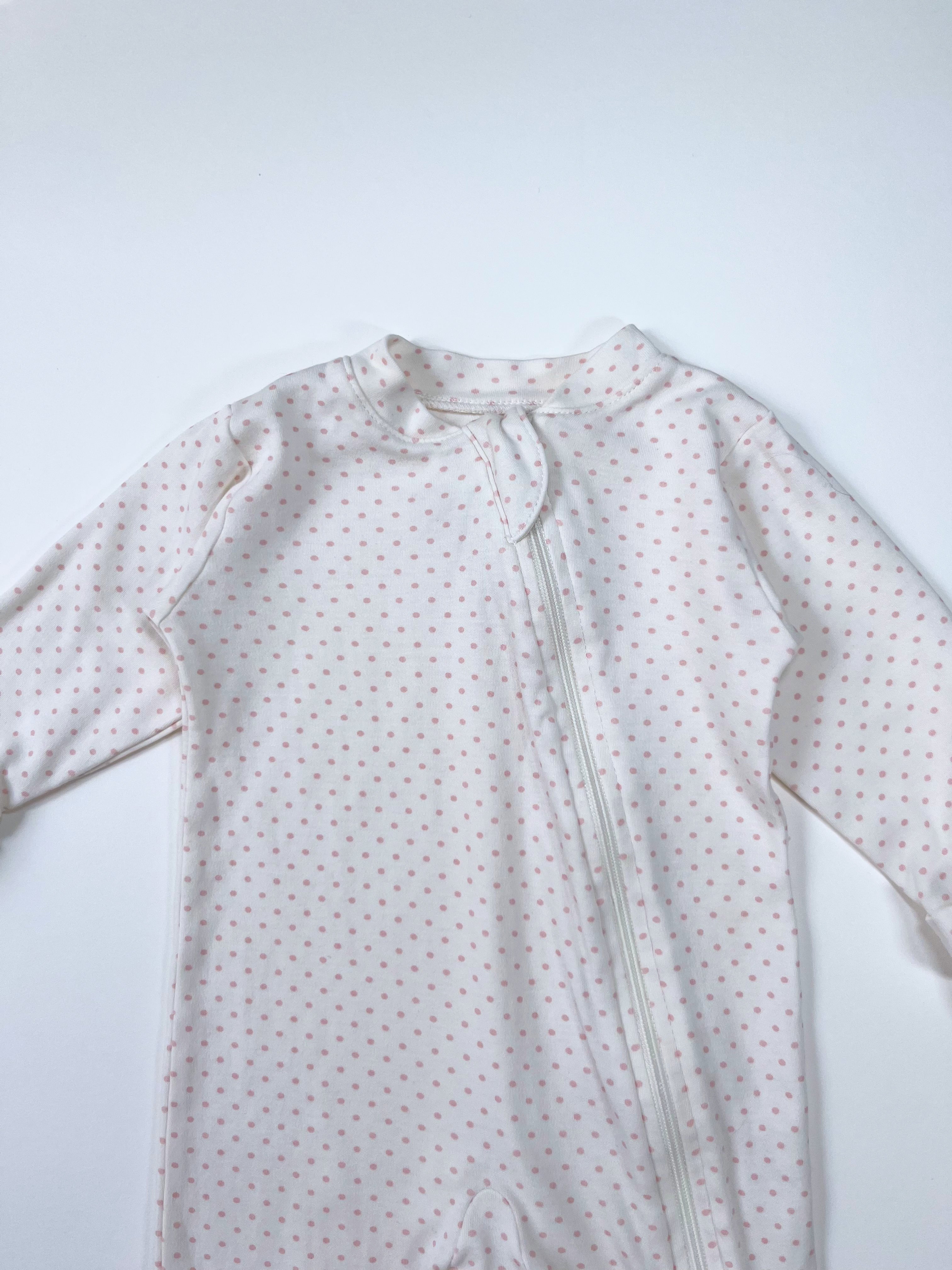 Pink Chicken – Zipper Footies (Size NB)