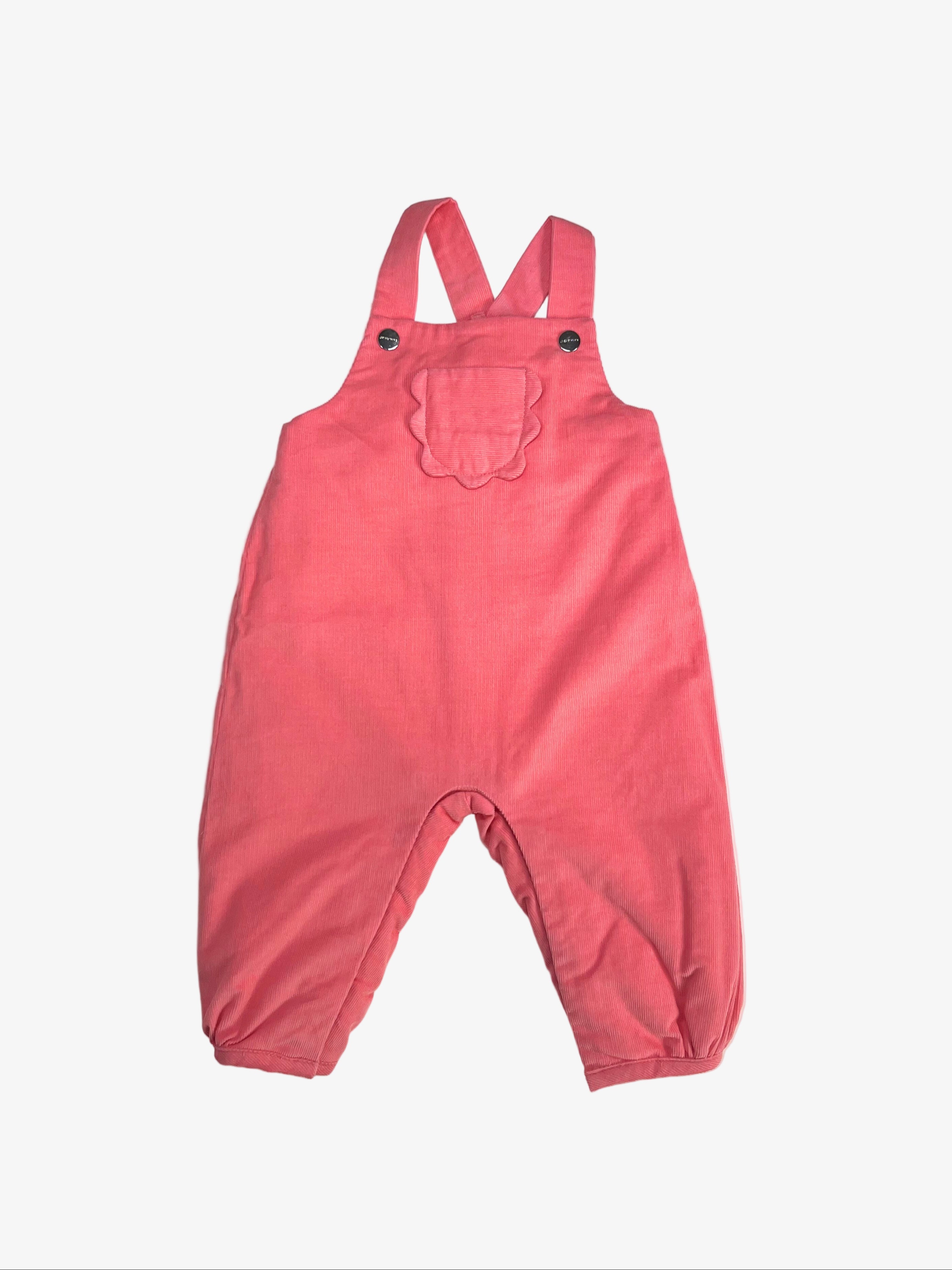 Jacadi – Baby Girl Velvet Overalls (6-9 Months)