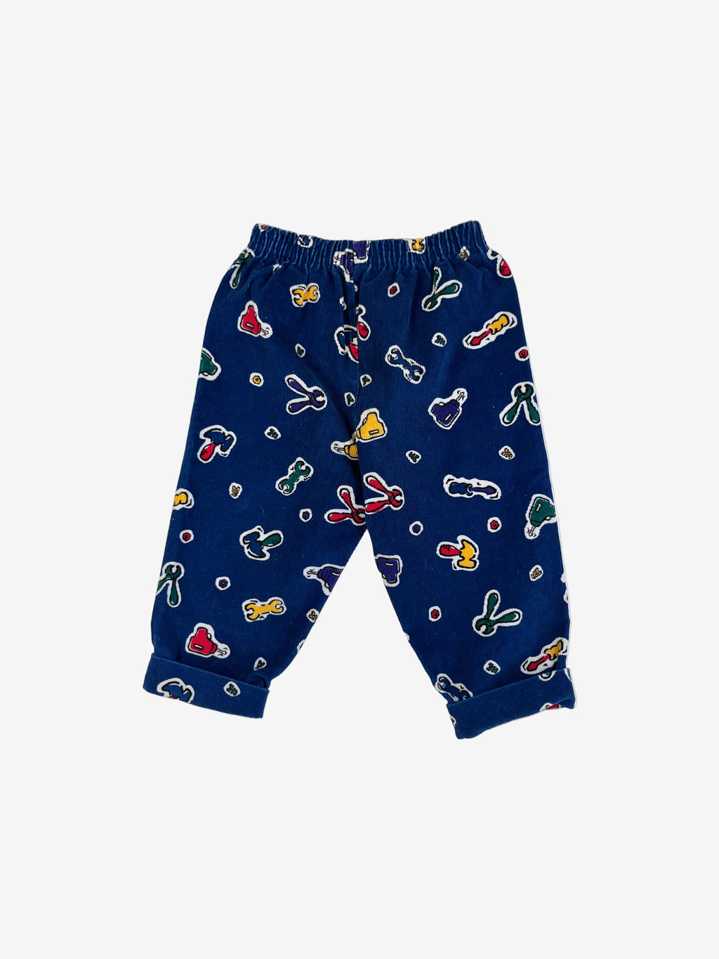 Vintage Corduroy Pants – Construction Tools Print – Size 24 Months