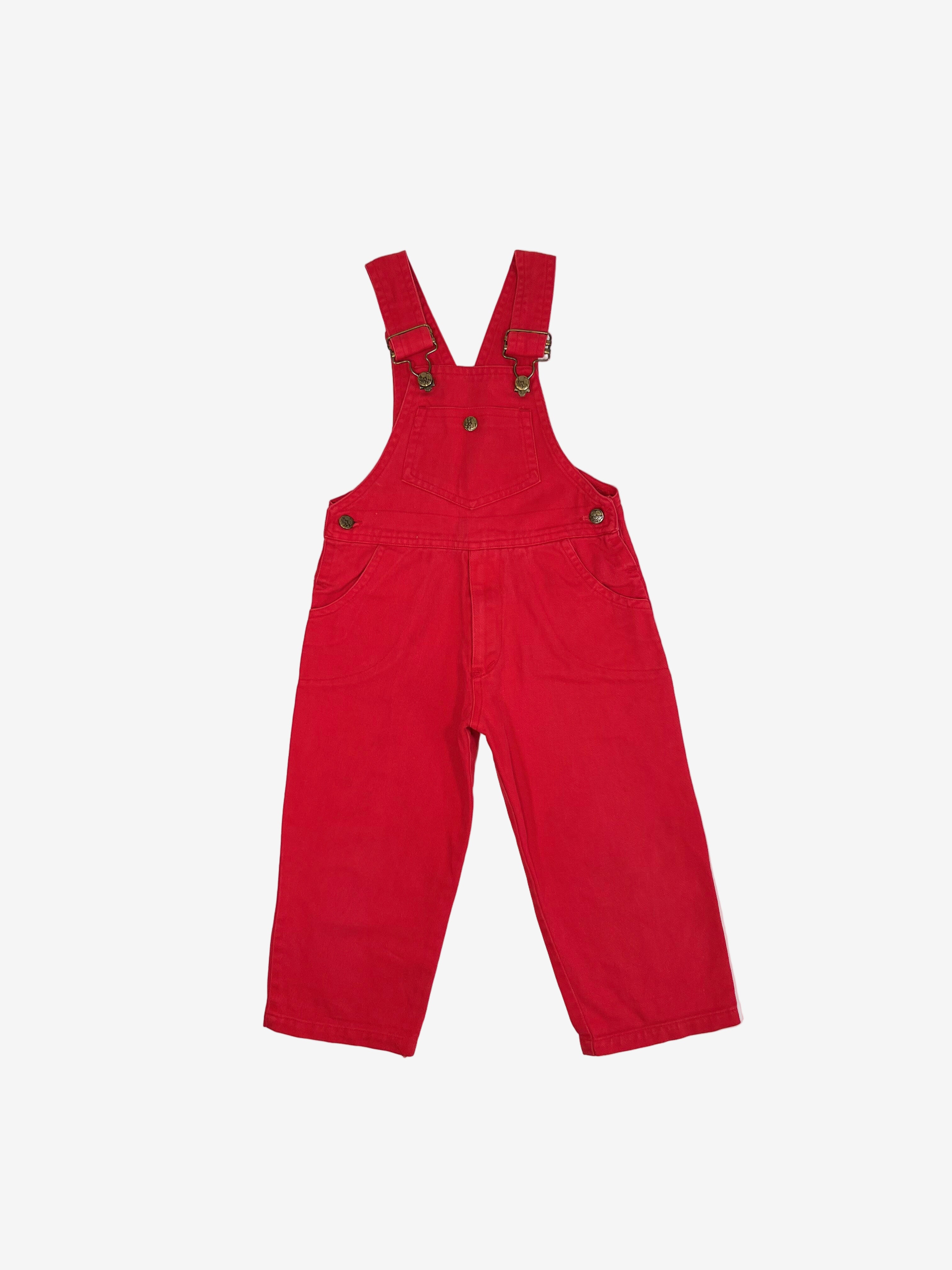 Vintage Happy Kids Red Denim Overalls – Size 4T (runs small)