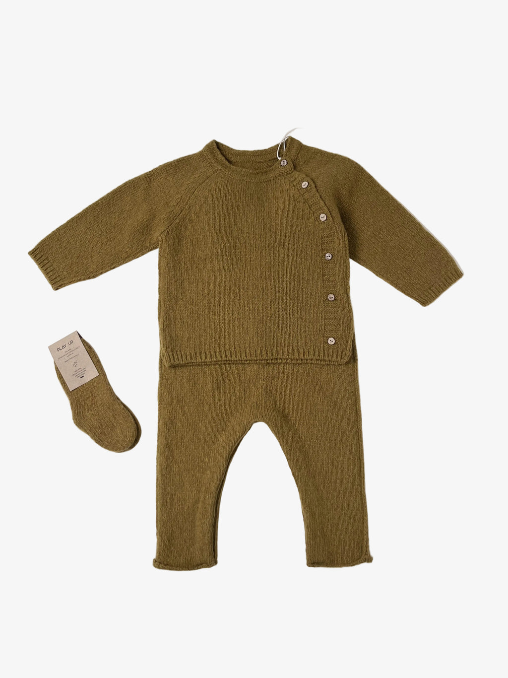 Play Up – Knitted Sweater, Overalls & Socks Set (Size 12 months)