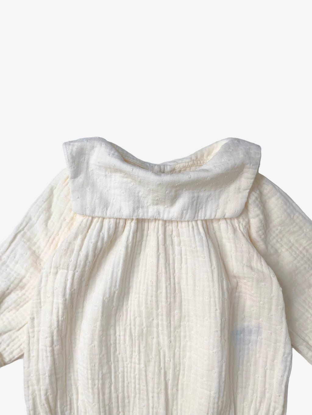 Zara – Muslin Romper with Big Collar (Size 6–9 months)
