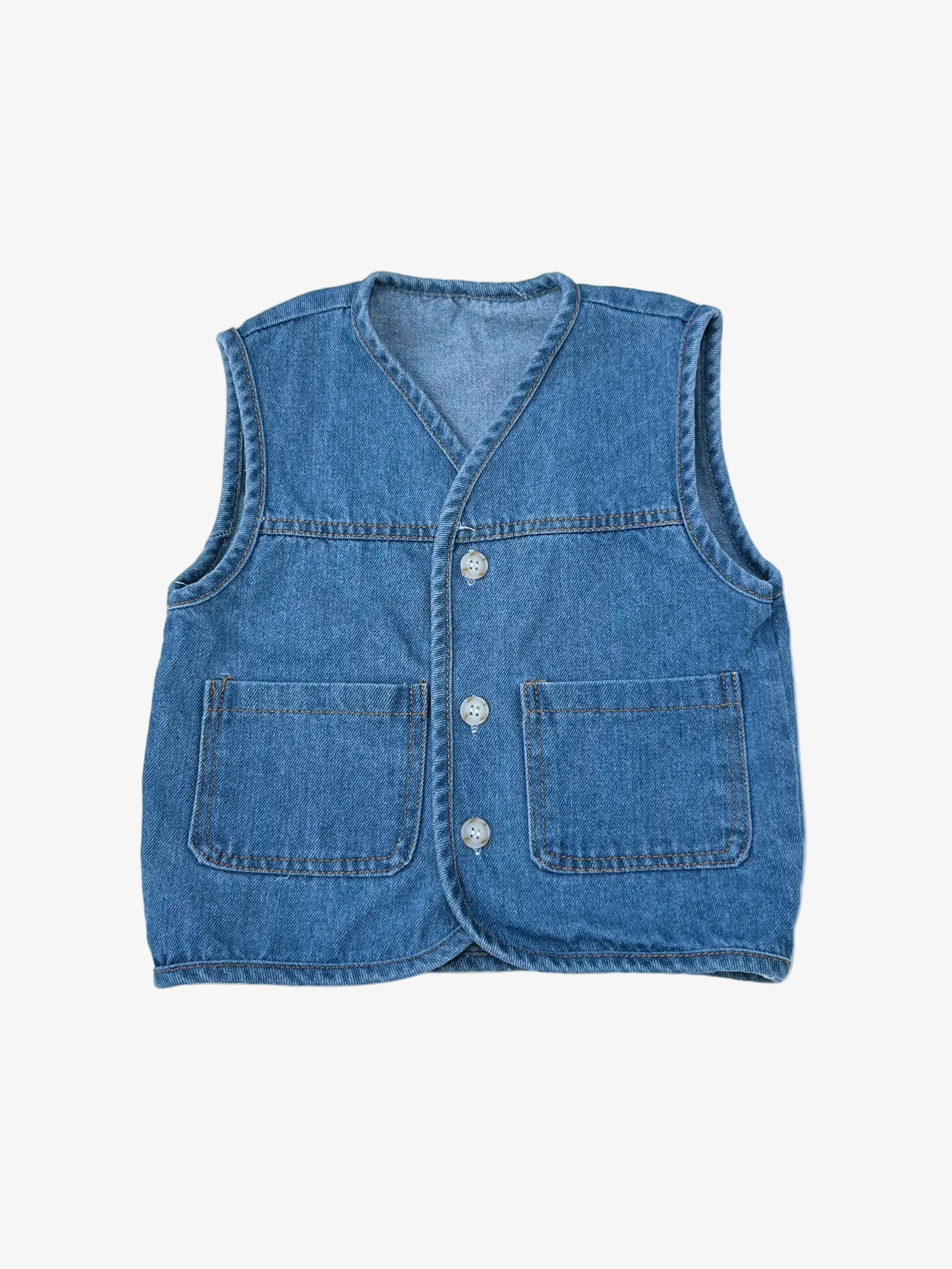 Unknown – Denim Vest (Size 3–4 years)