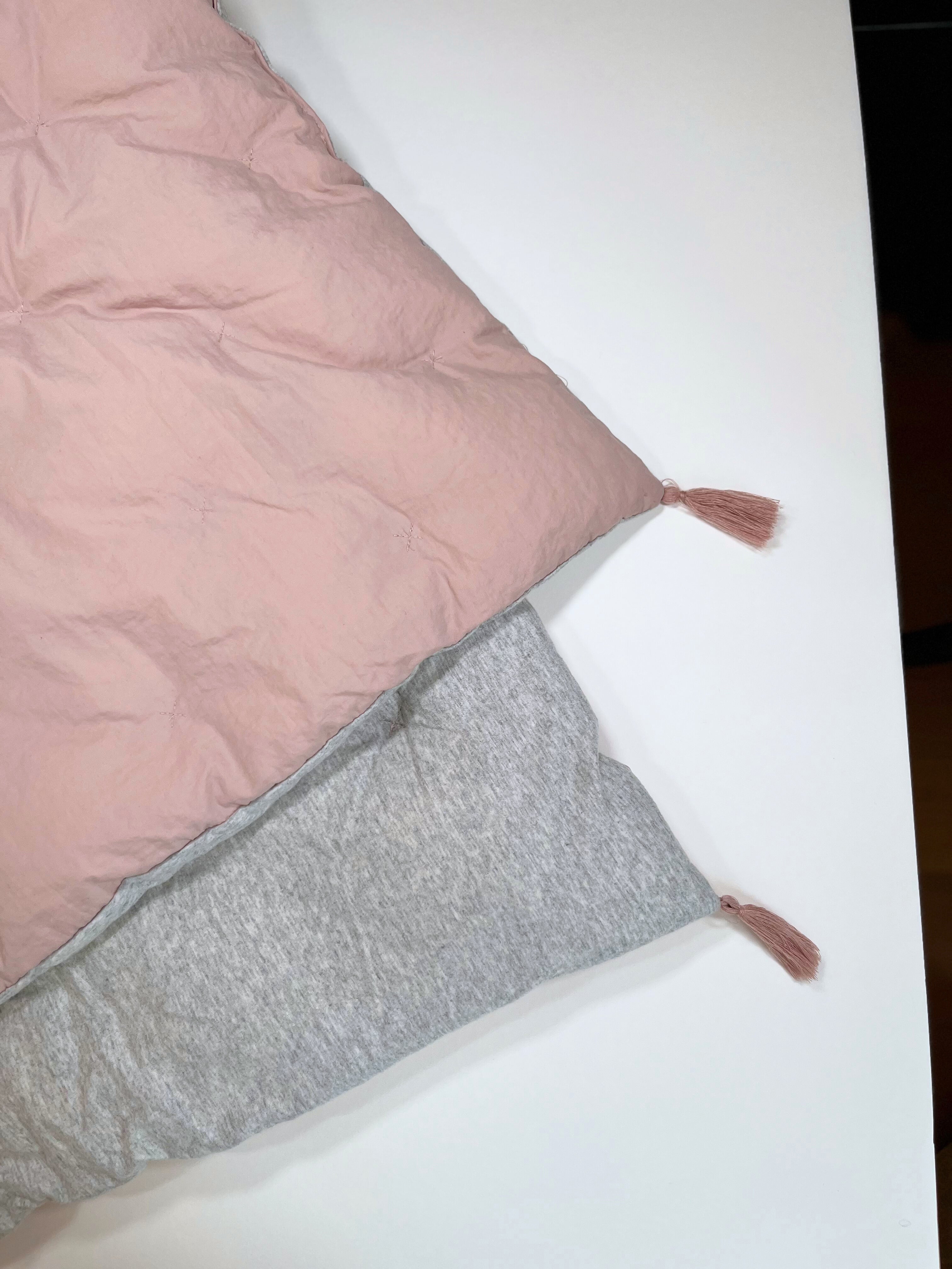 7AM Enfant Stroller Blanket – Dusty Pink/Grey ( Small )