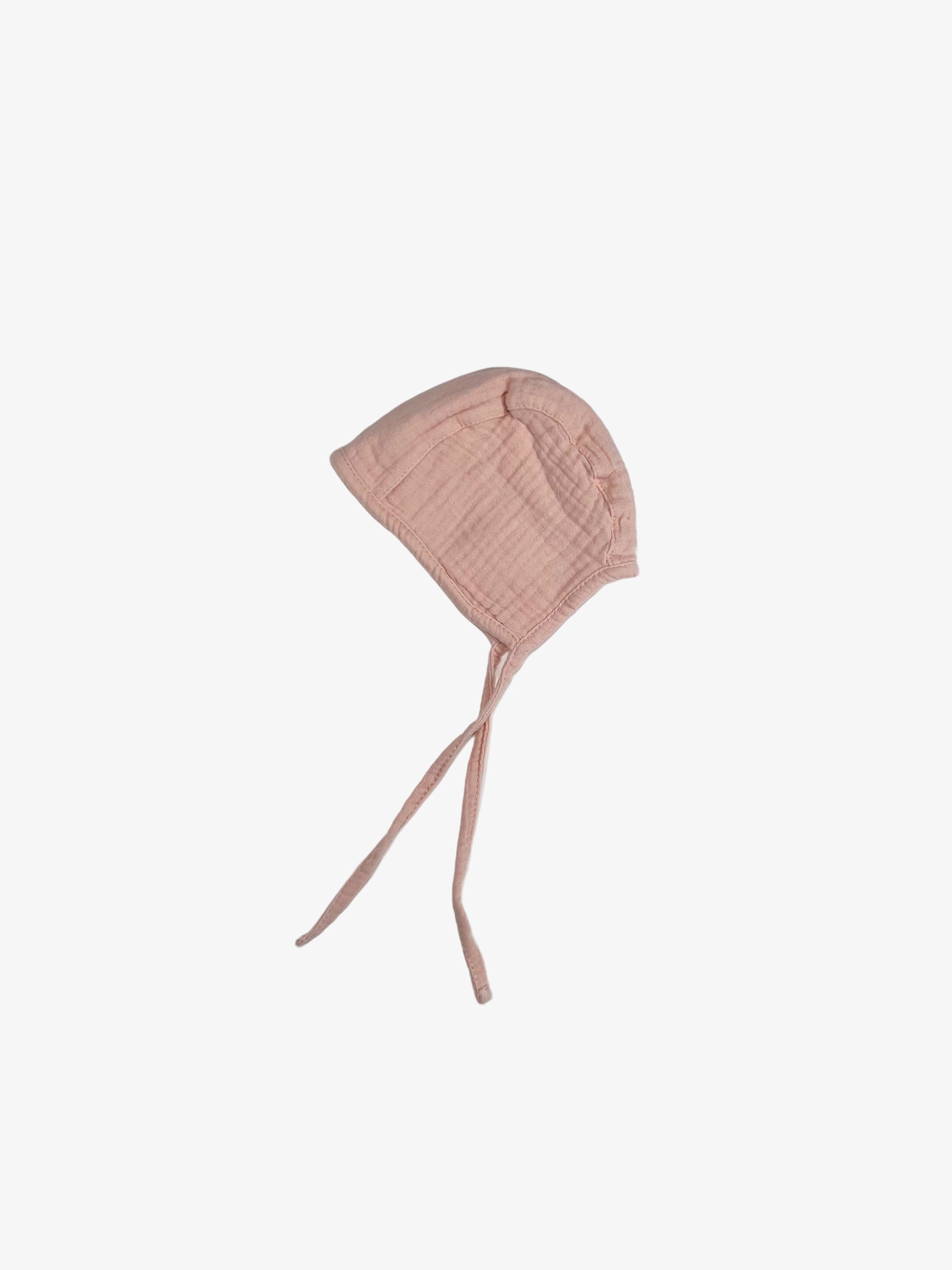 Zara - Muslin Hat with Ties  (0–3 Months)