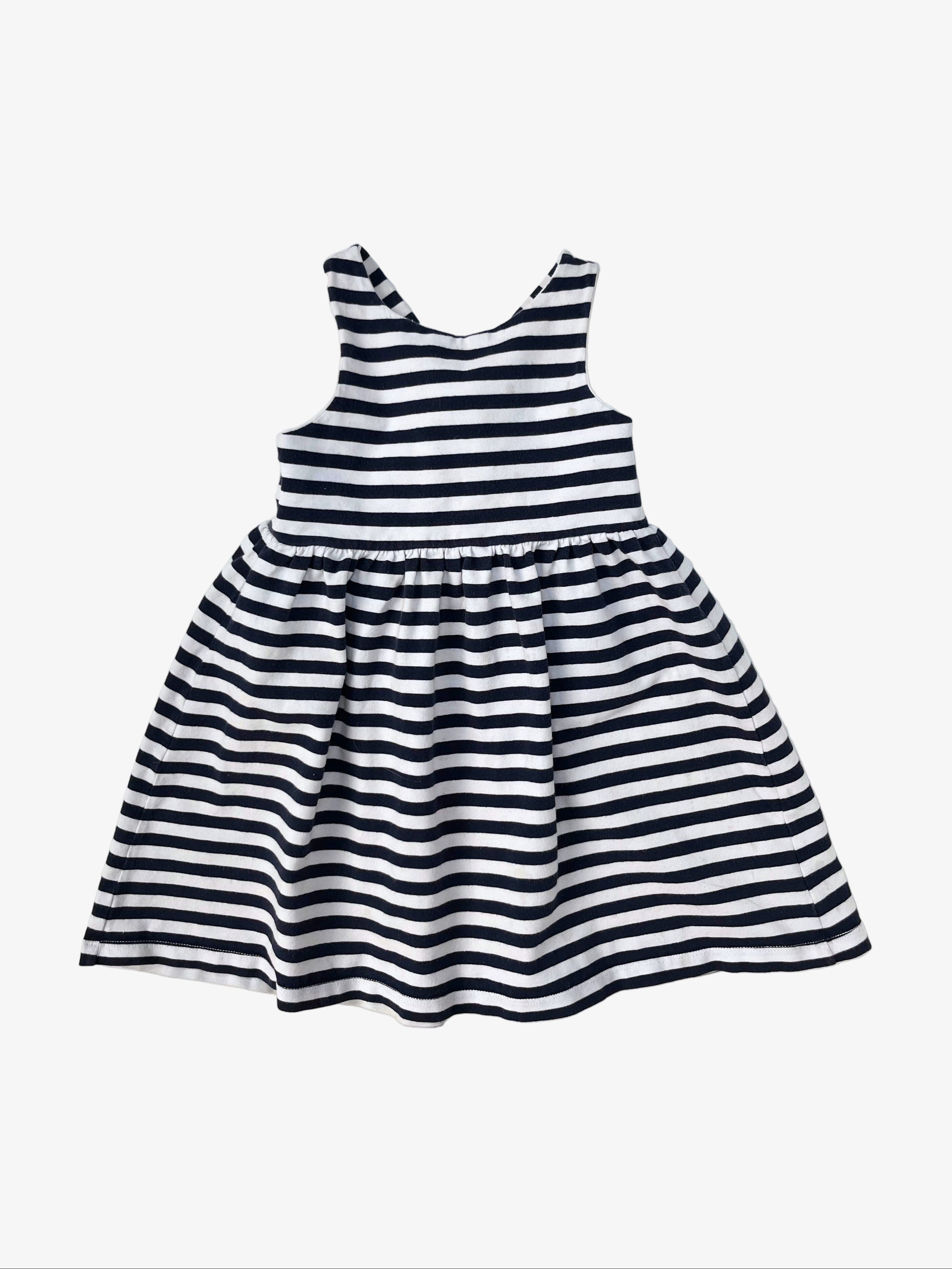 Jacadi - Striped Dress with Back Straps (Size 4 / 104 cm)