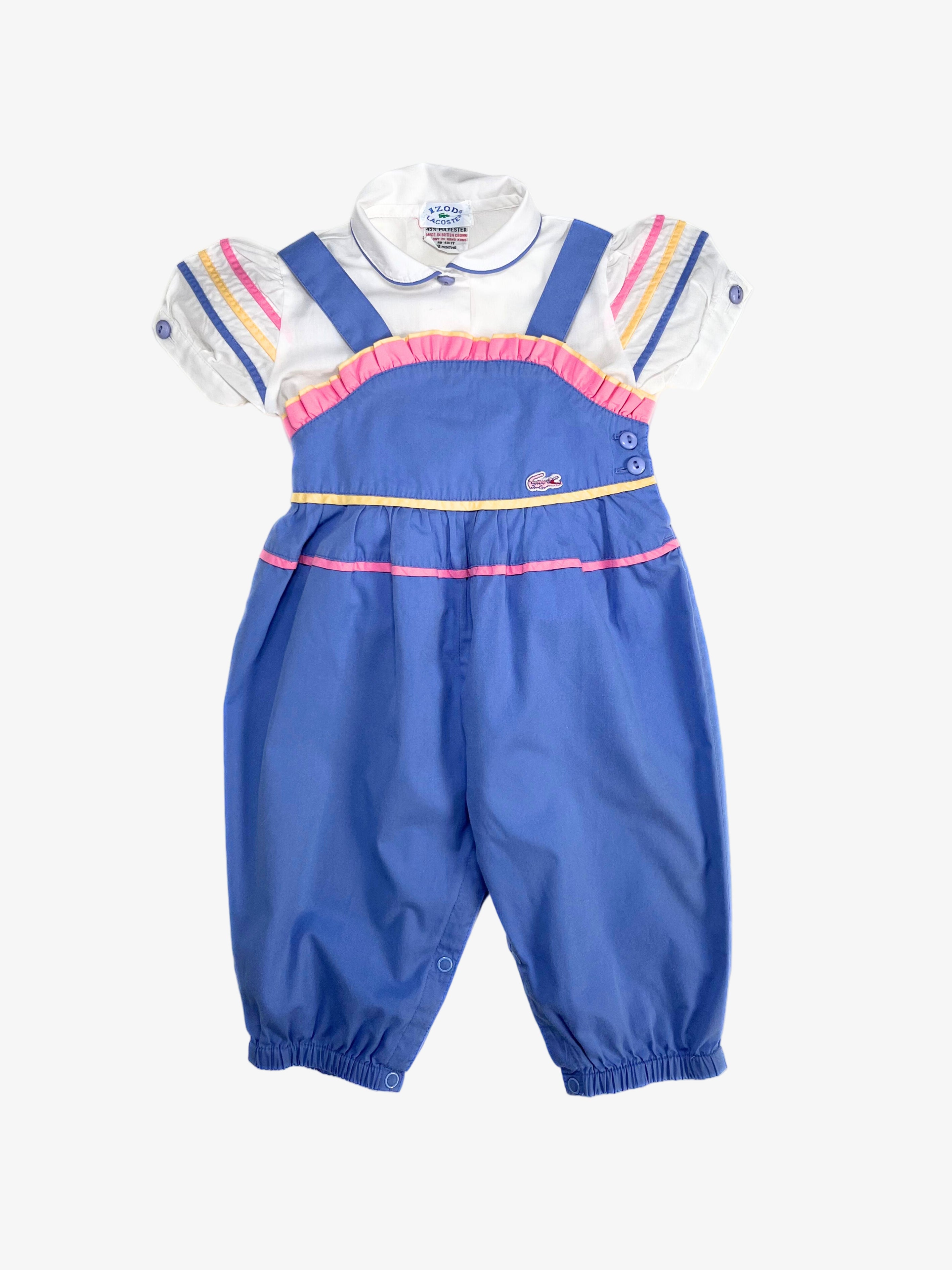 Lacoste - Vintage Blouse & Overalls Set  (12 Months)