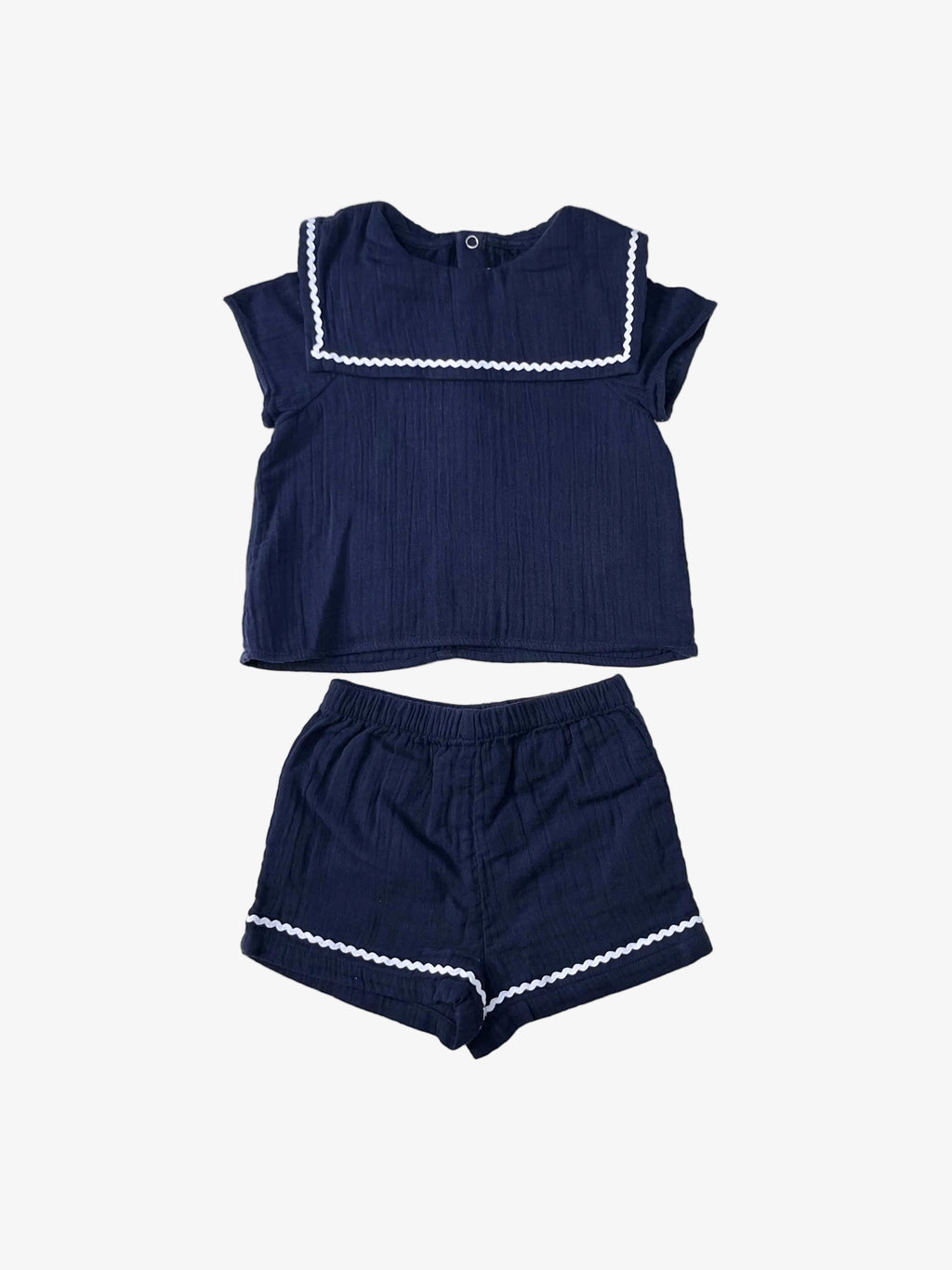 Petit Bateau – Muslin Top & Shorts Set (Size 12 months / 74 cm)