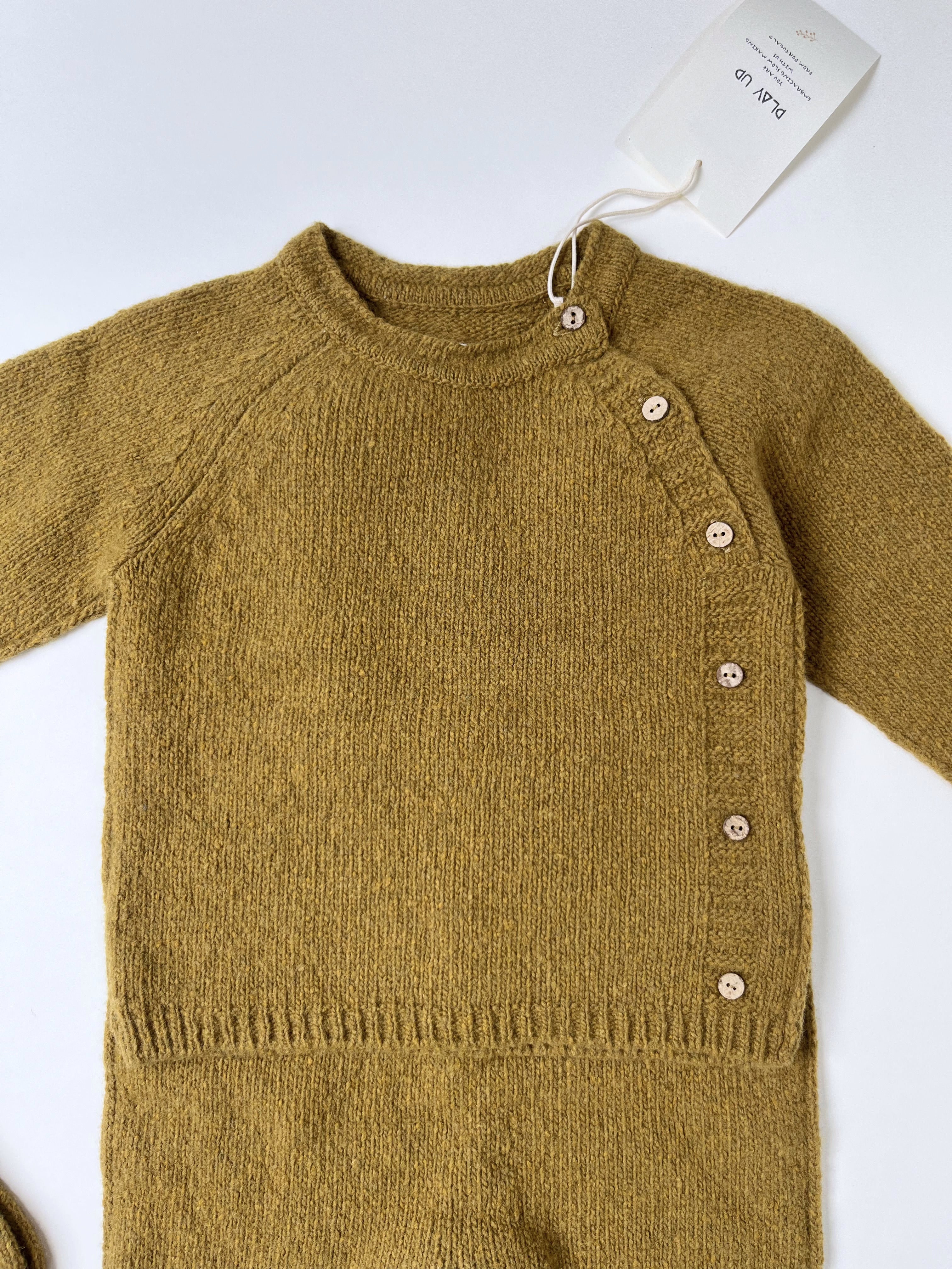 Play Up – Knitted Sweater, Overalls & Socks Set (Size 12 months)