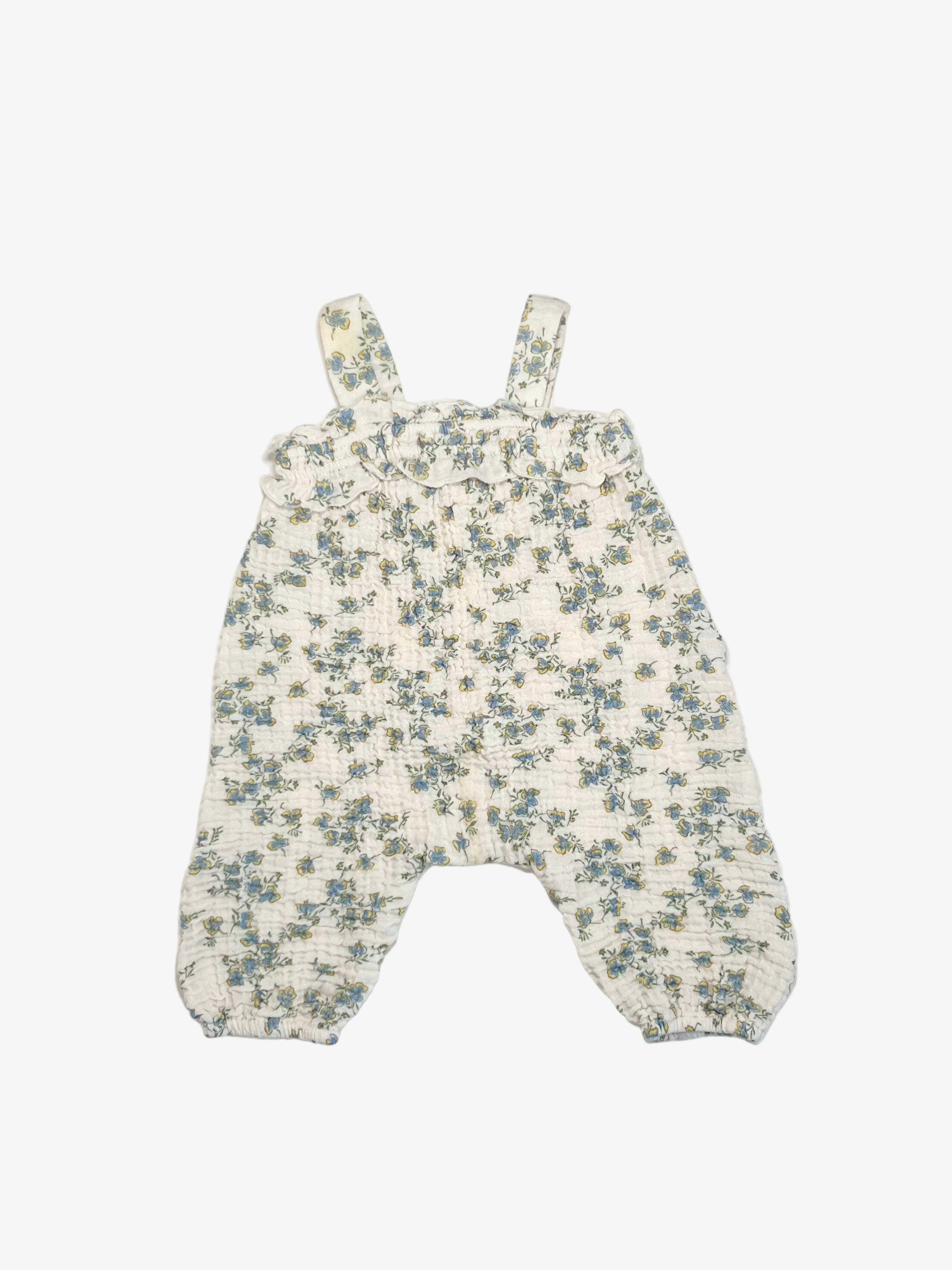Zara – Baby Muslin Overalls (Size 6–9 Months)