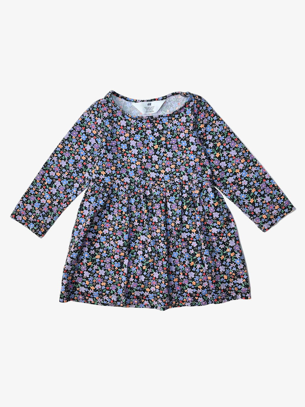 H&M – Cotton Long-Sleeve Dress (Size 2T / 18–24 months)