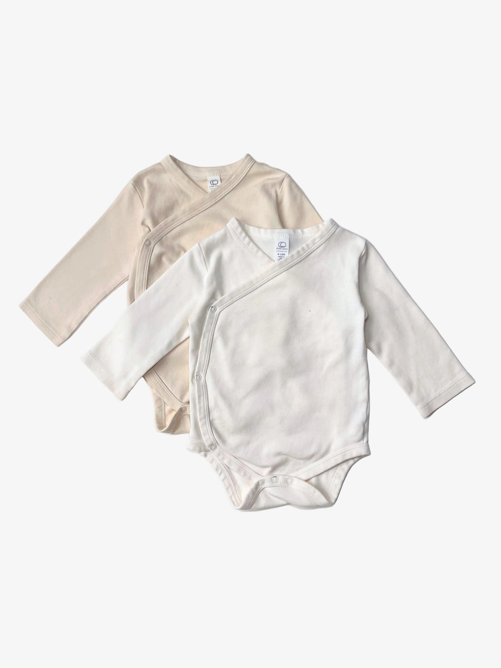 Colored Organics – Kimono-Style Long-Sleeve Onesies (Set of 2, Size 6–12 months)