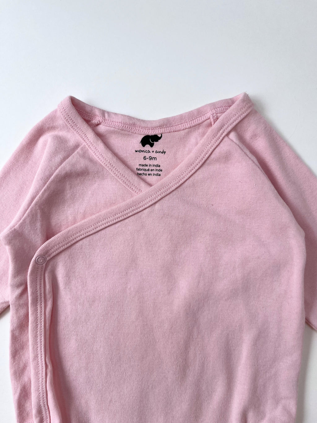 Monica + Andy – Kimono-Style Onesie (Size 6–9 months)