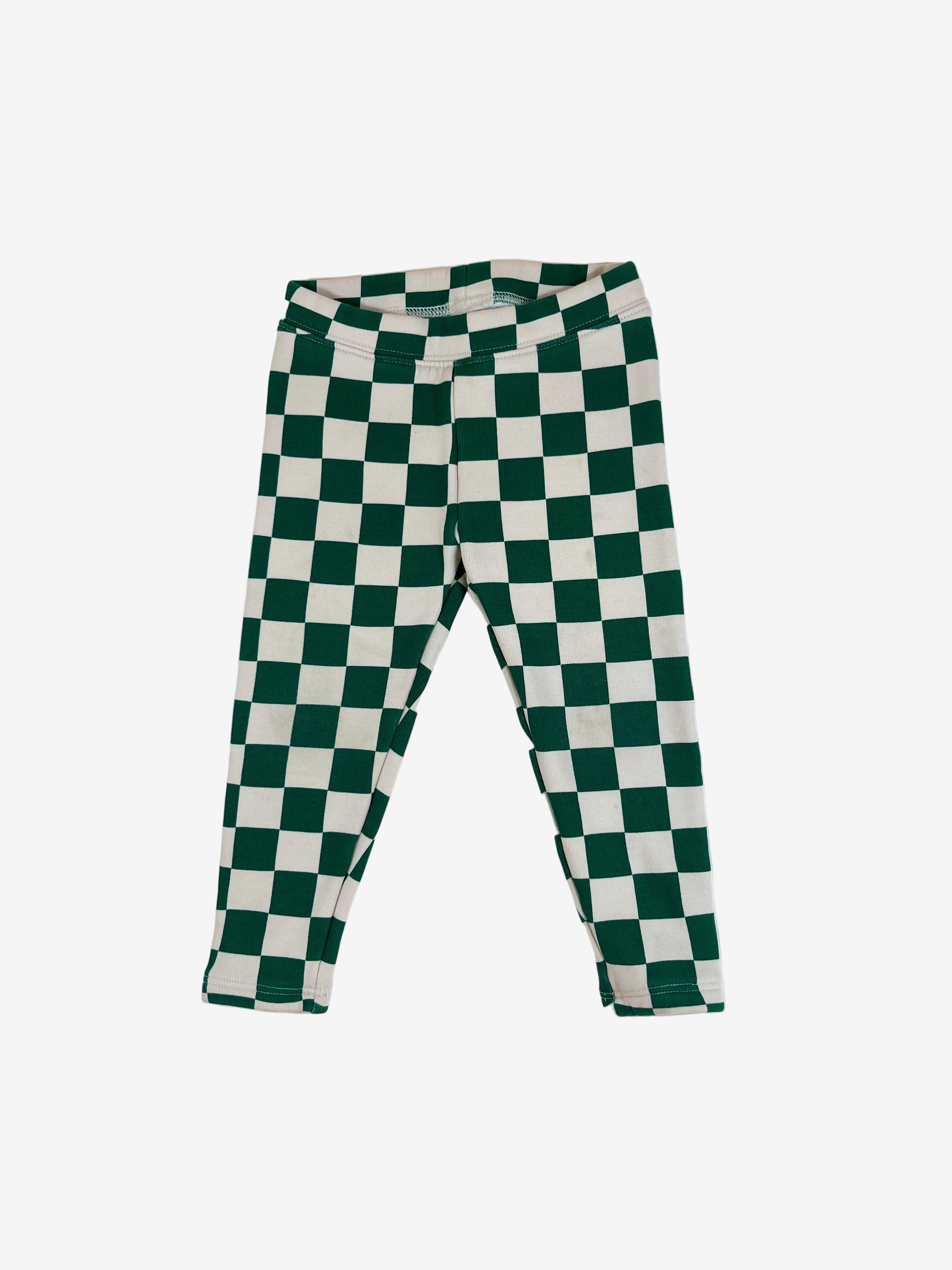 Gap - Checkered Green Pants/Fleece-Lined 2 years