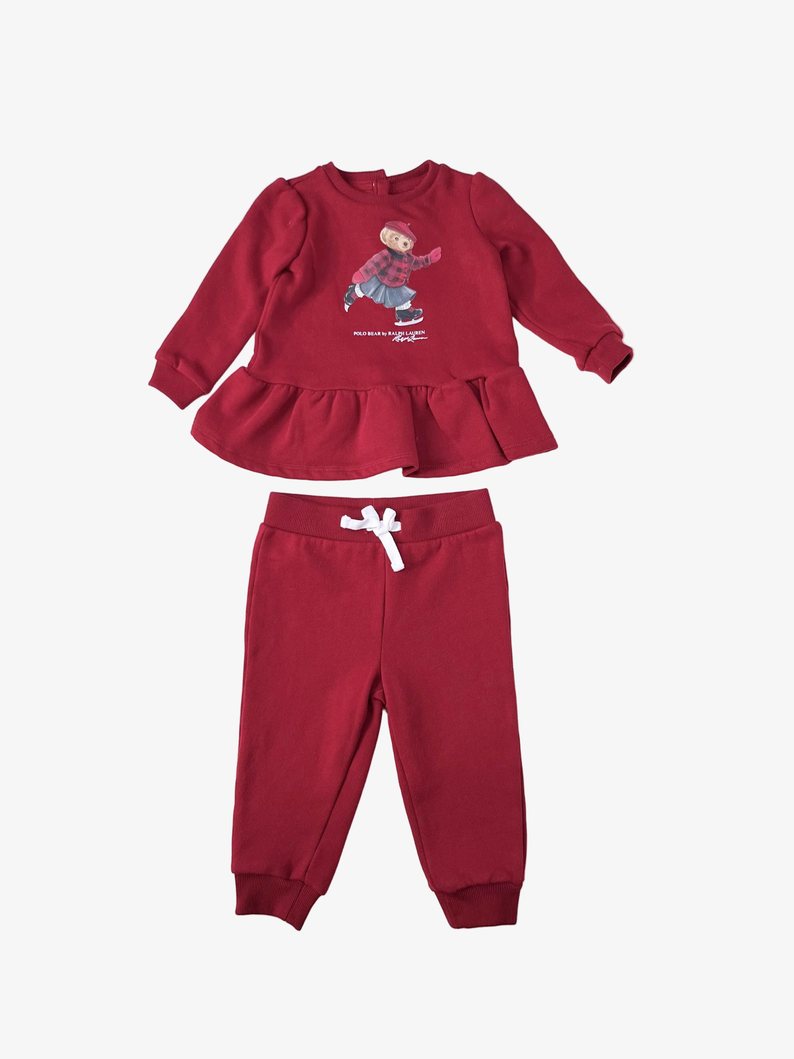Ralph Lauren – Polo Bear Fleece Sweatshirt & pants Set (Size 12 months)