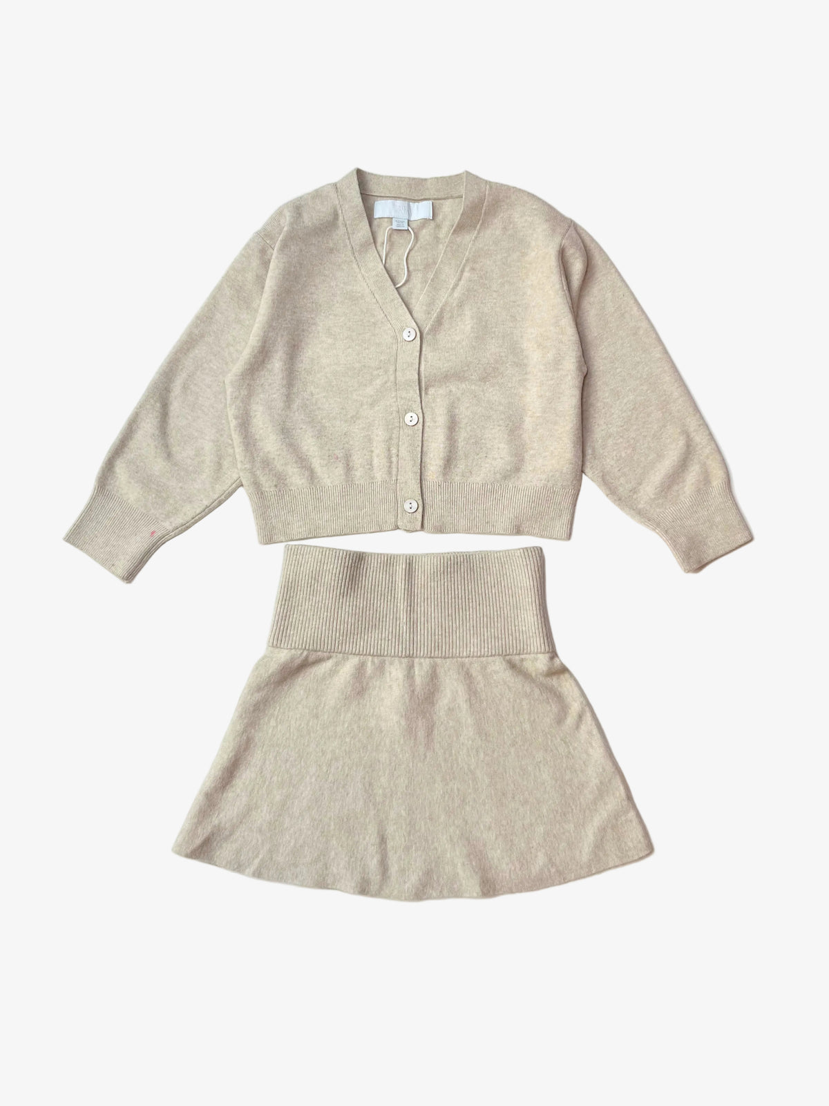 Zara – Knitted Cardigan & Mini Skirt Set (Size 6–7 years)