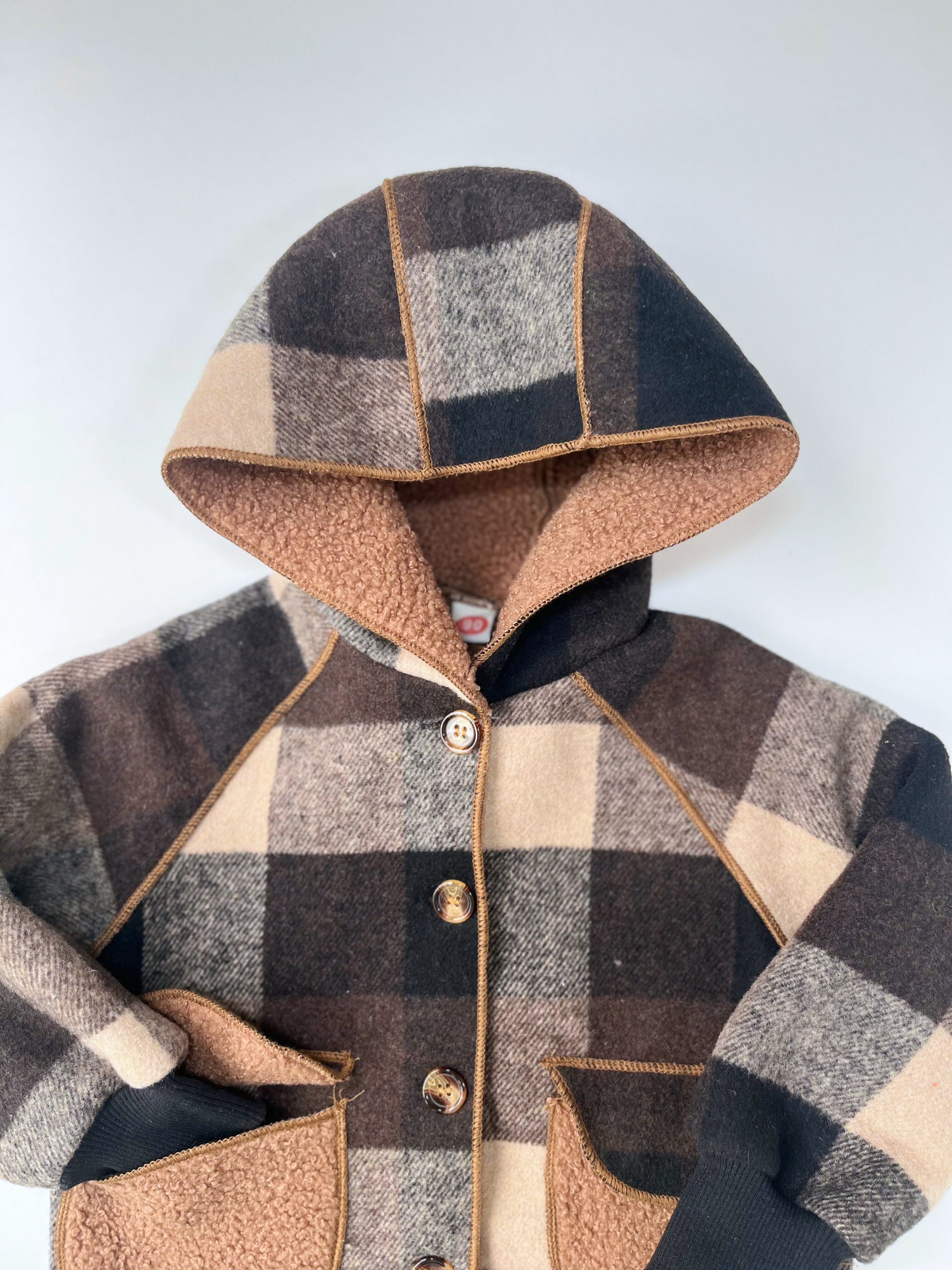 Plaid Jacket with Hood (Size 2–3 years)
