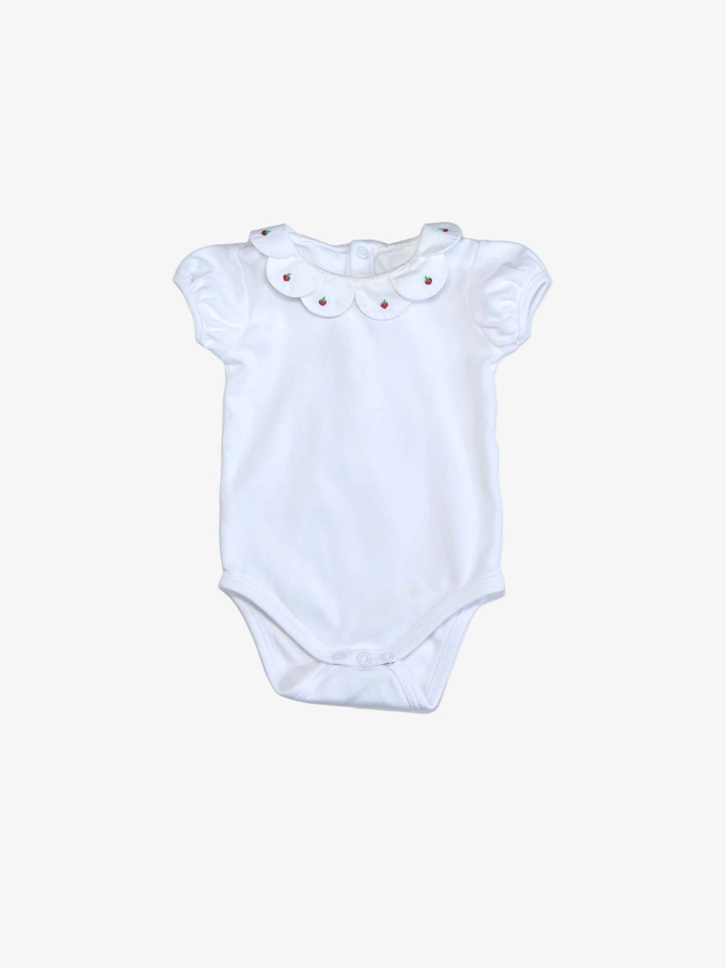 Jacadi – Short-Sleeve Onesie with Embroidered Collar (Size 6 months / 67 cm, runs small)