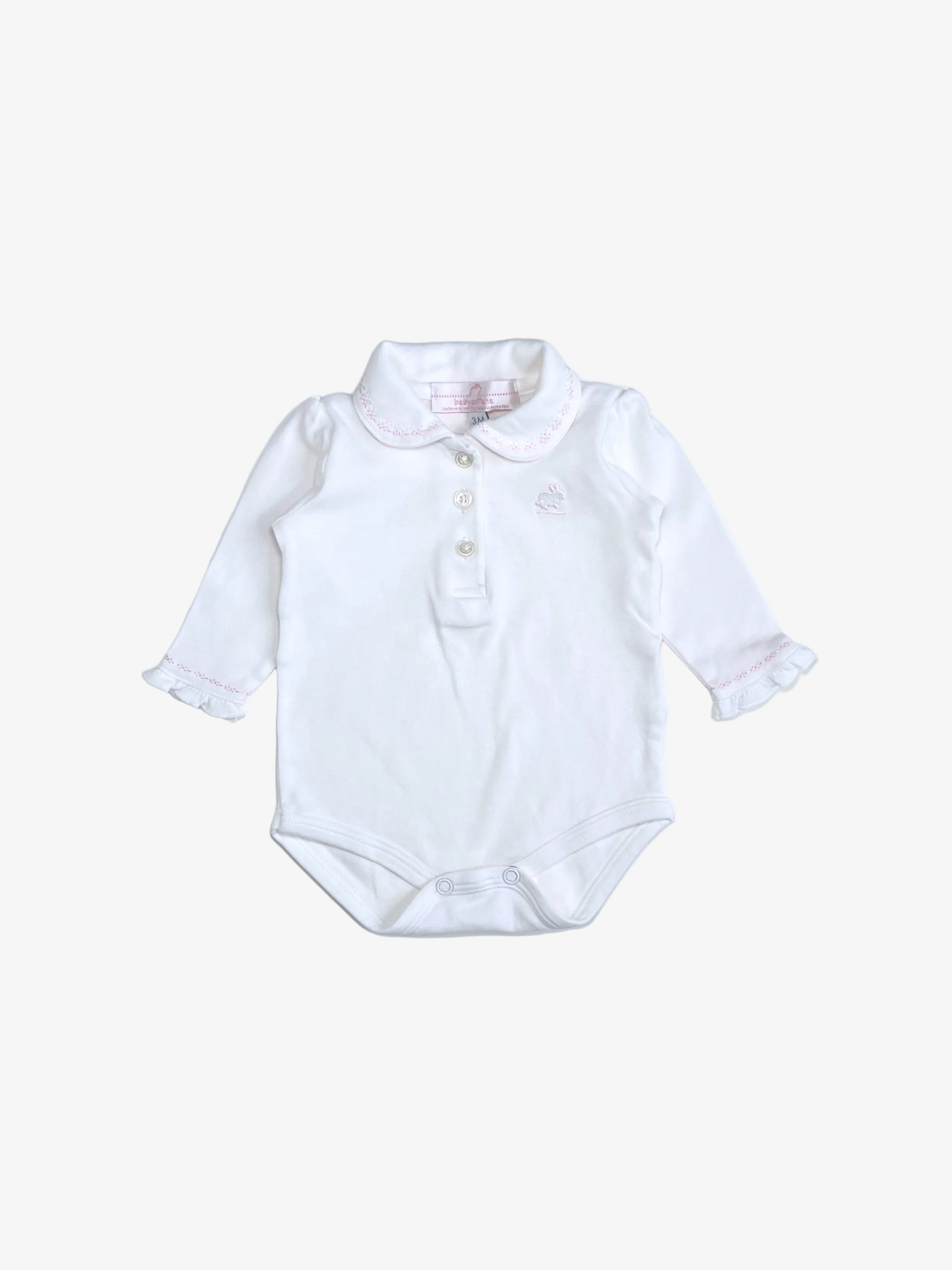 Baby Cottons – Onesie with Embroidered Collar (Size 3–6 months)