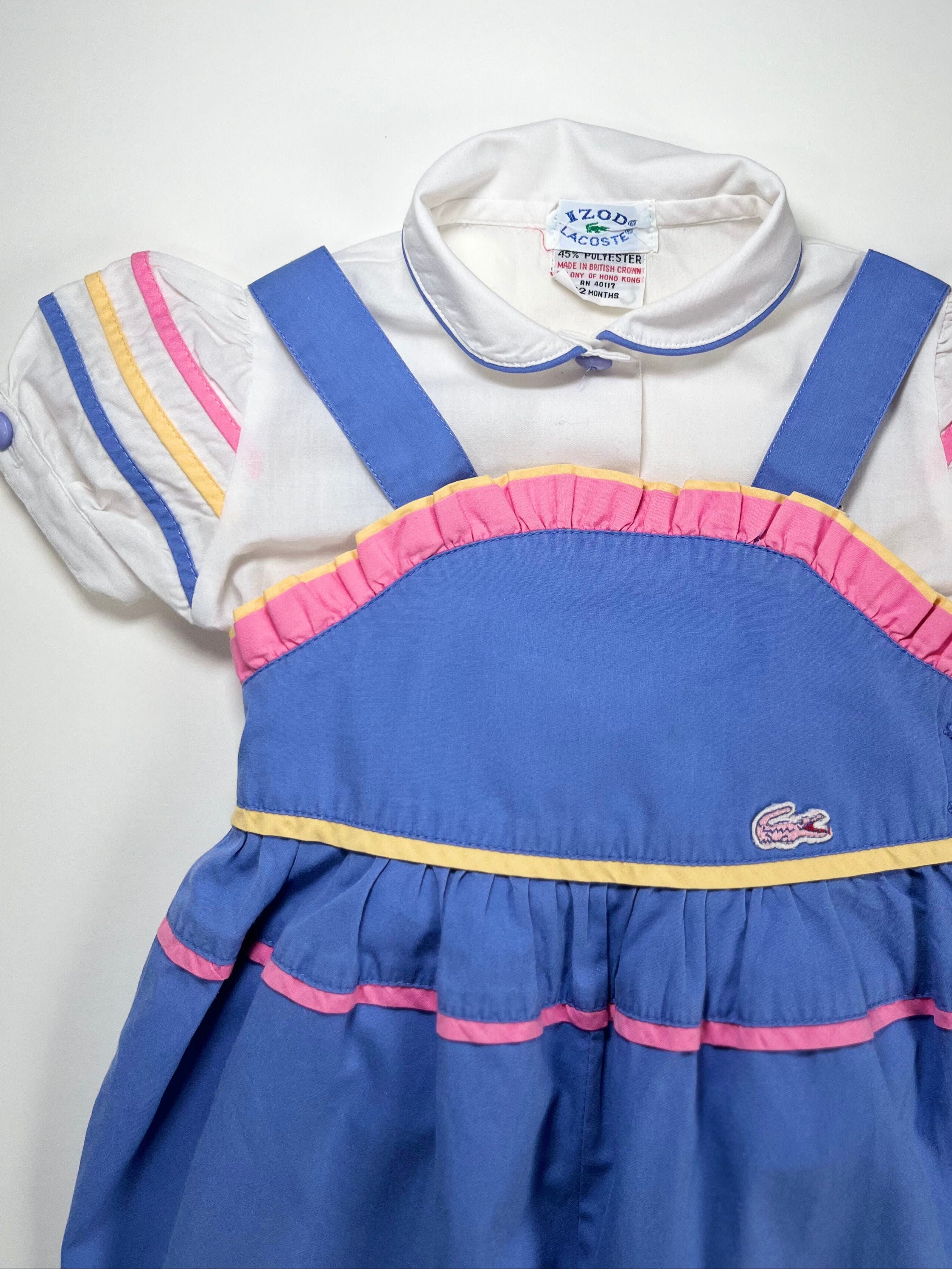 Lacoste - Vintage Blouse & Overalls Set  (12 Months)