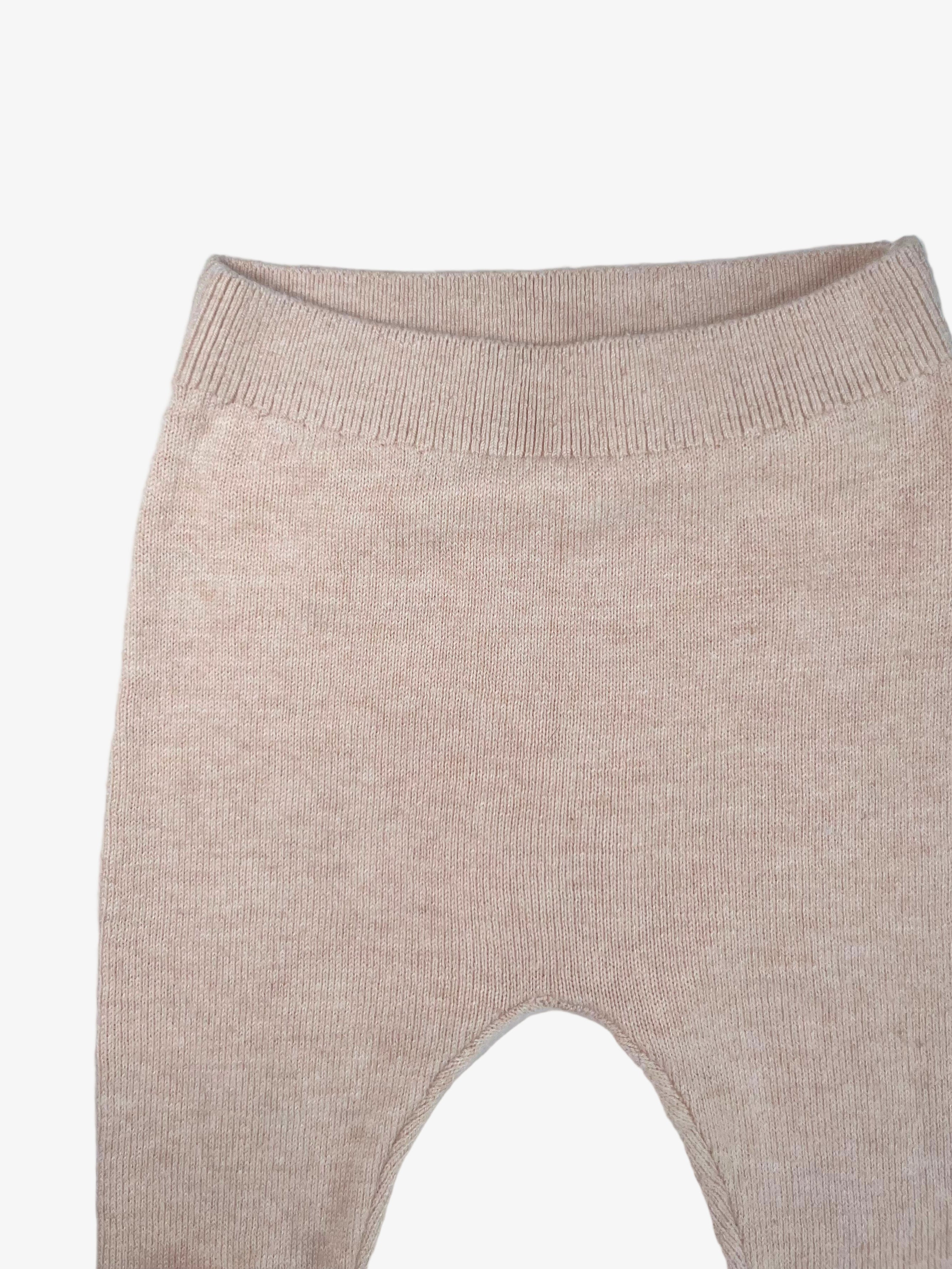 Zara Knitted Pants with Feet – 0–3 Months