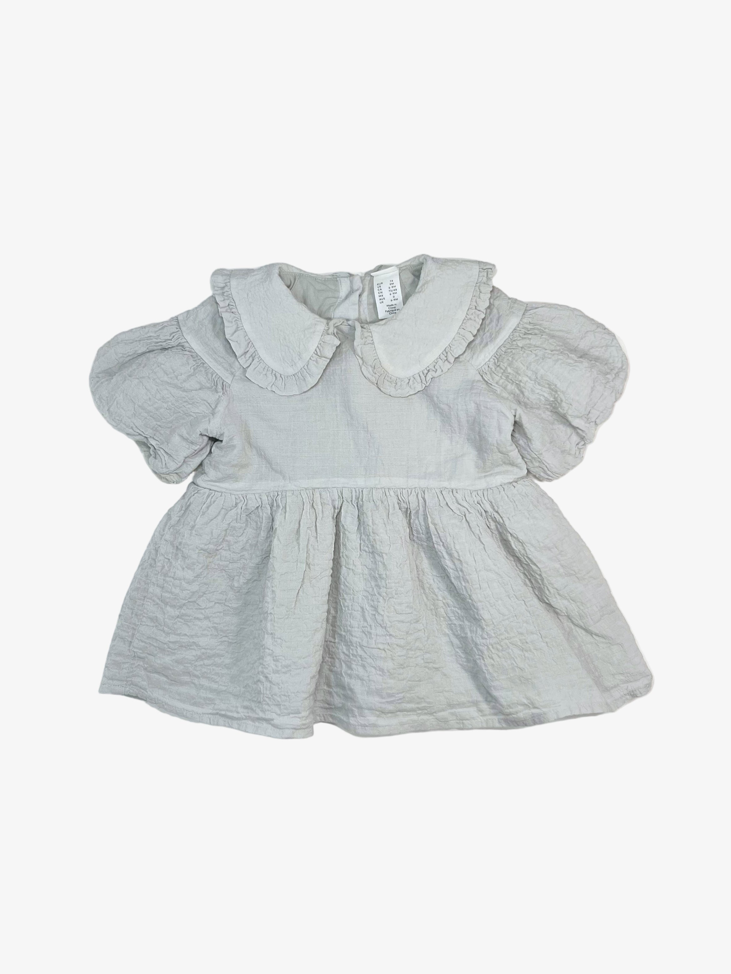 H&M Adorables - Puff-Sleeved Cotton Dress (Size 6–9 months)