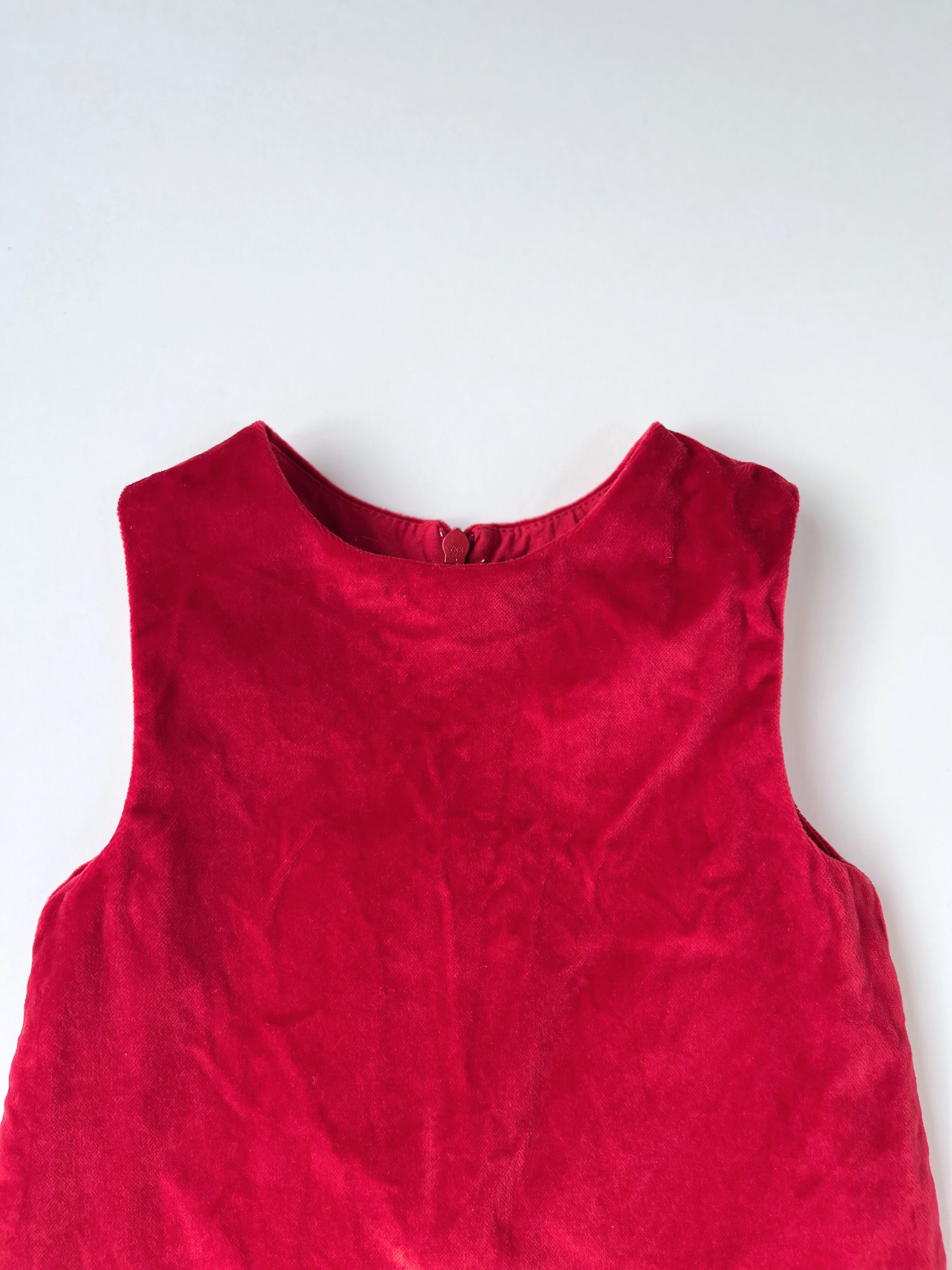 Vild House of Little – Red Velvet Dress (Size 0–6 months)