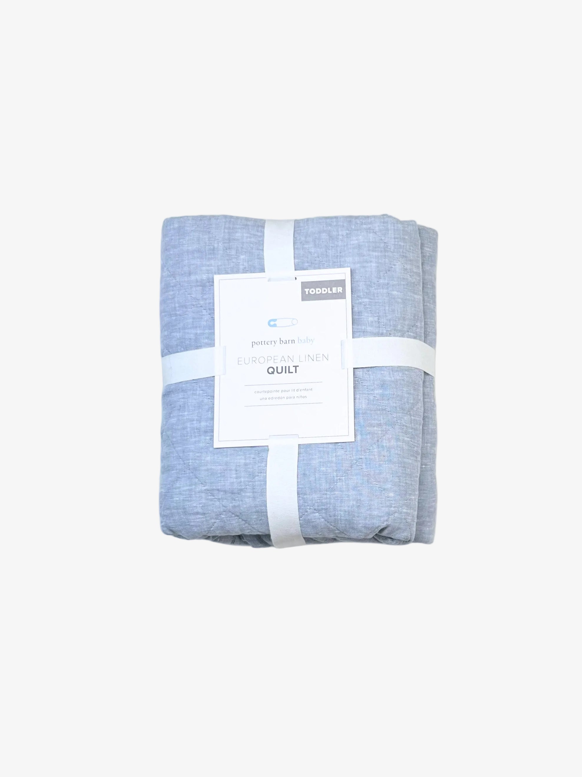 Pottery Barn – European Linen Quilt (Toddler Size 36×50 in, New)