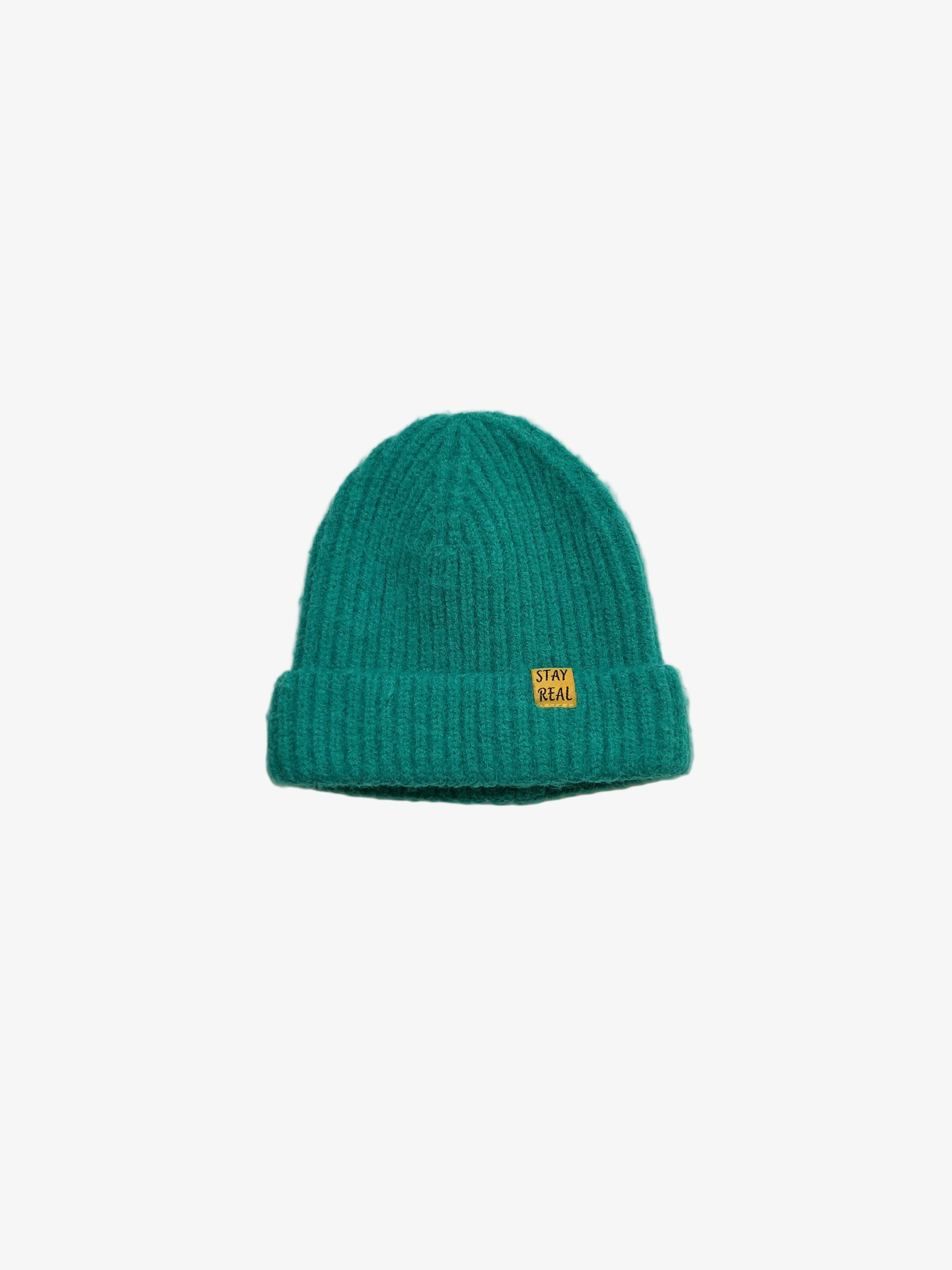 Stay Real – Turquoise Warm Hat (Size 2–3 Years)