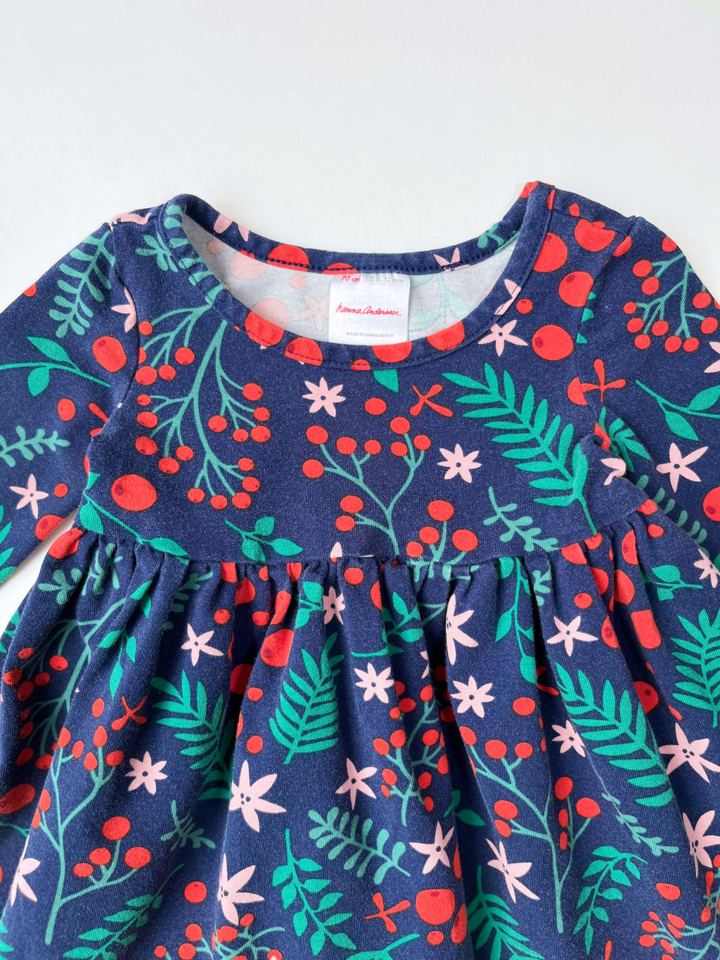 Hanna Andersson – Twirly Holiday Dress (Size 6–12 months)