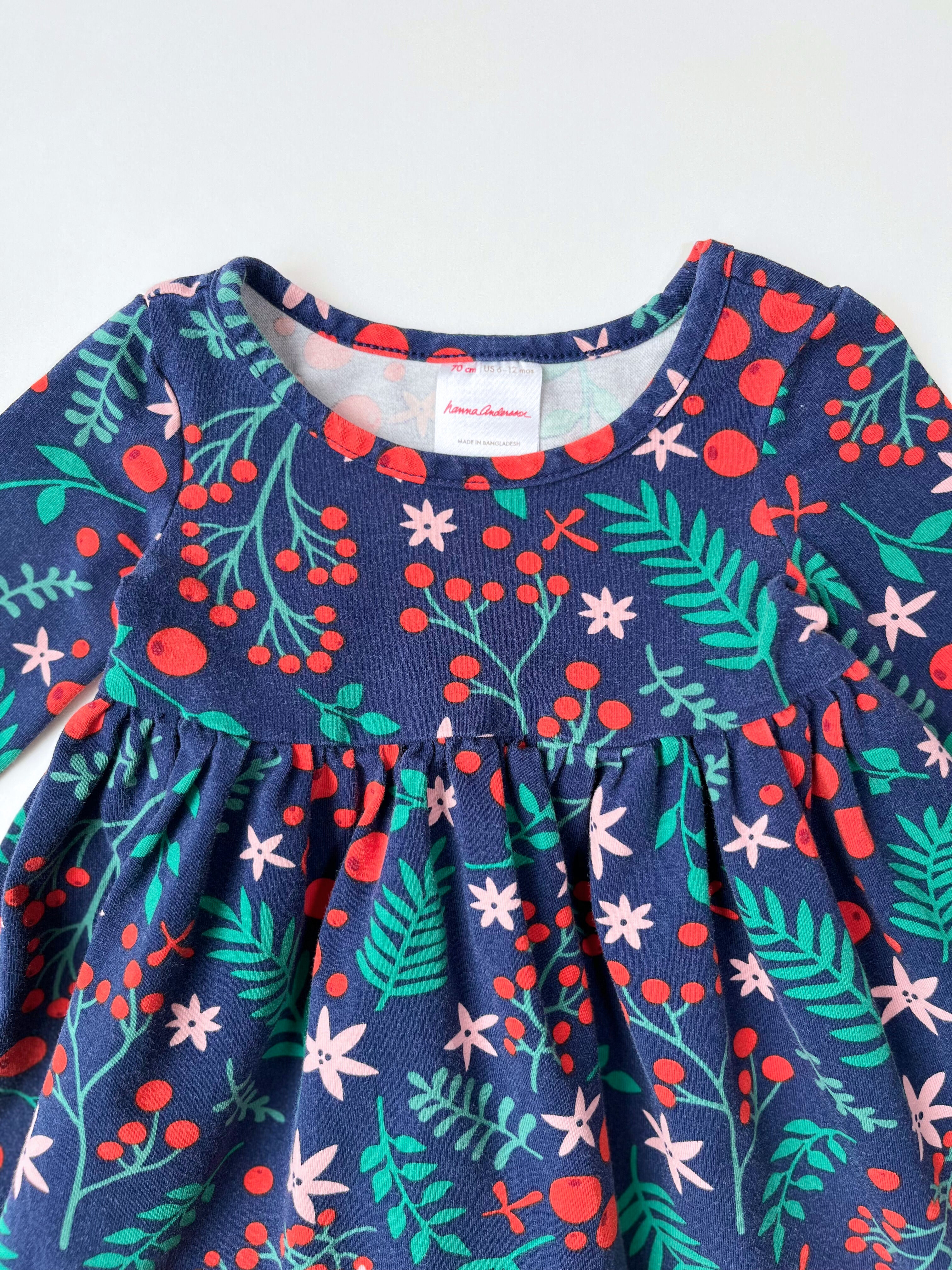 Hanna Andersson – Twirly Holiday Dress (Size 6–12 months)