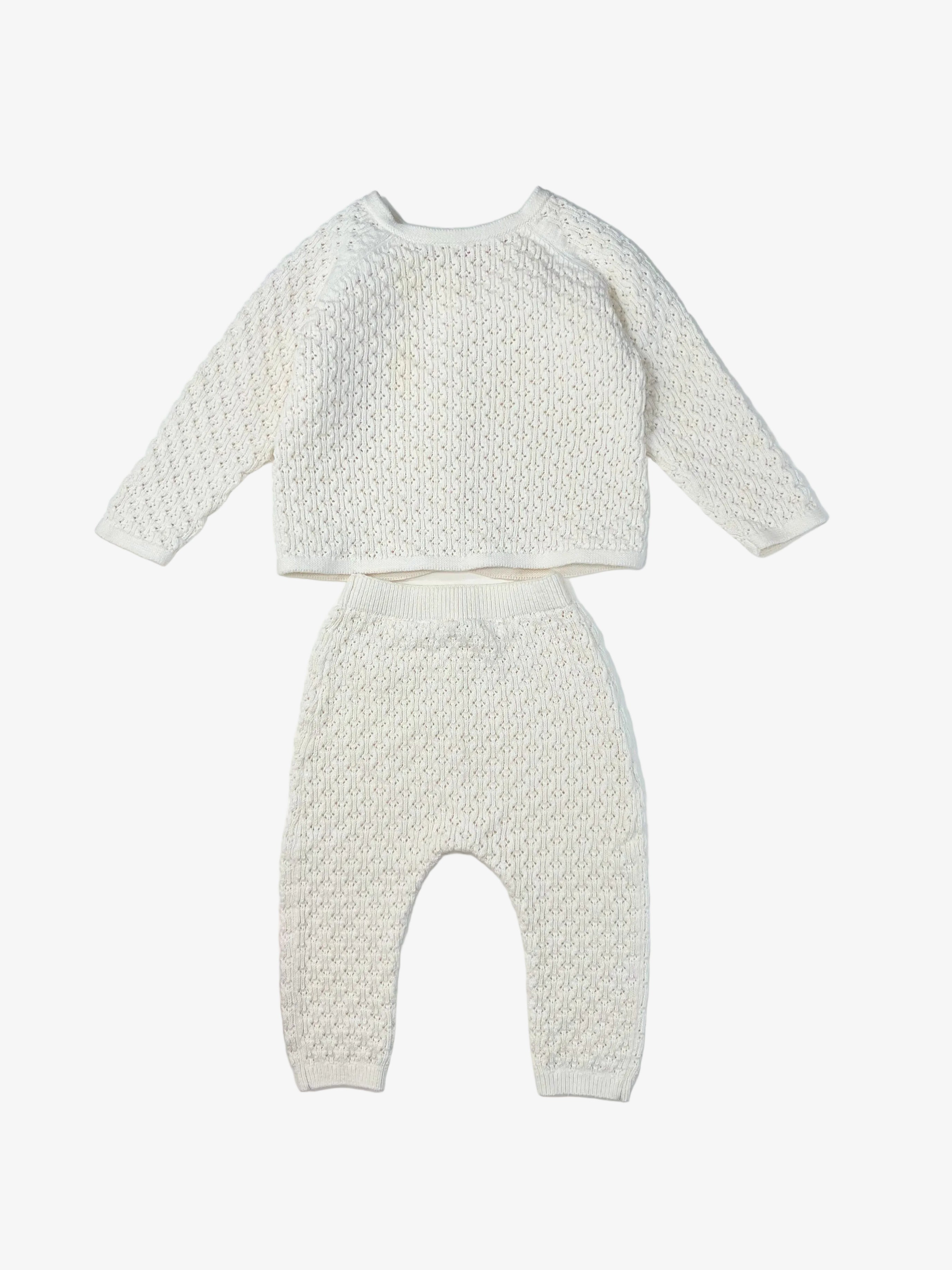 Zara – Knitted Cardigan & Pants Set (Size 6–9 months)