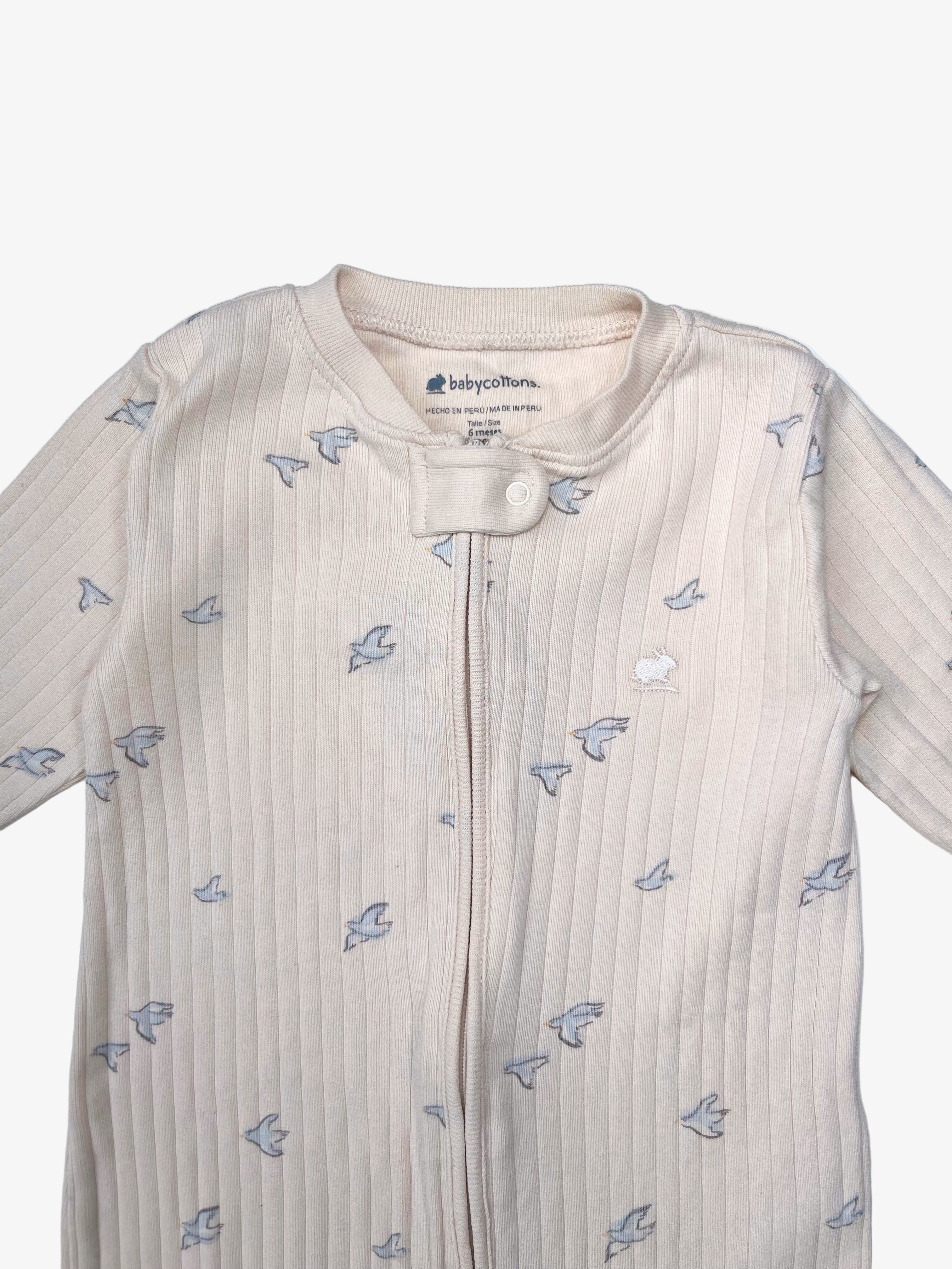 Baby Cottons – Footies with Zipper (Size 6 Months)