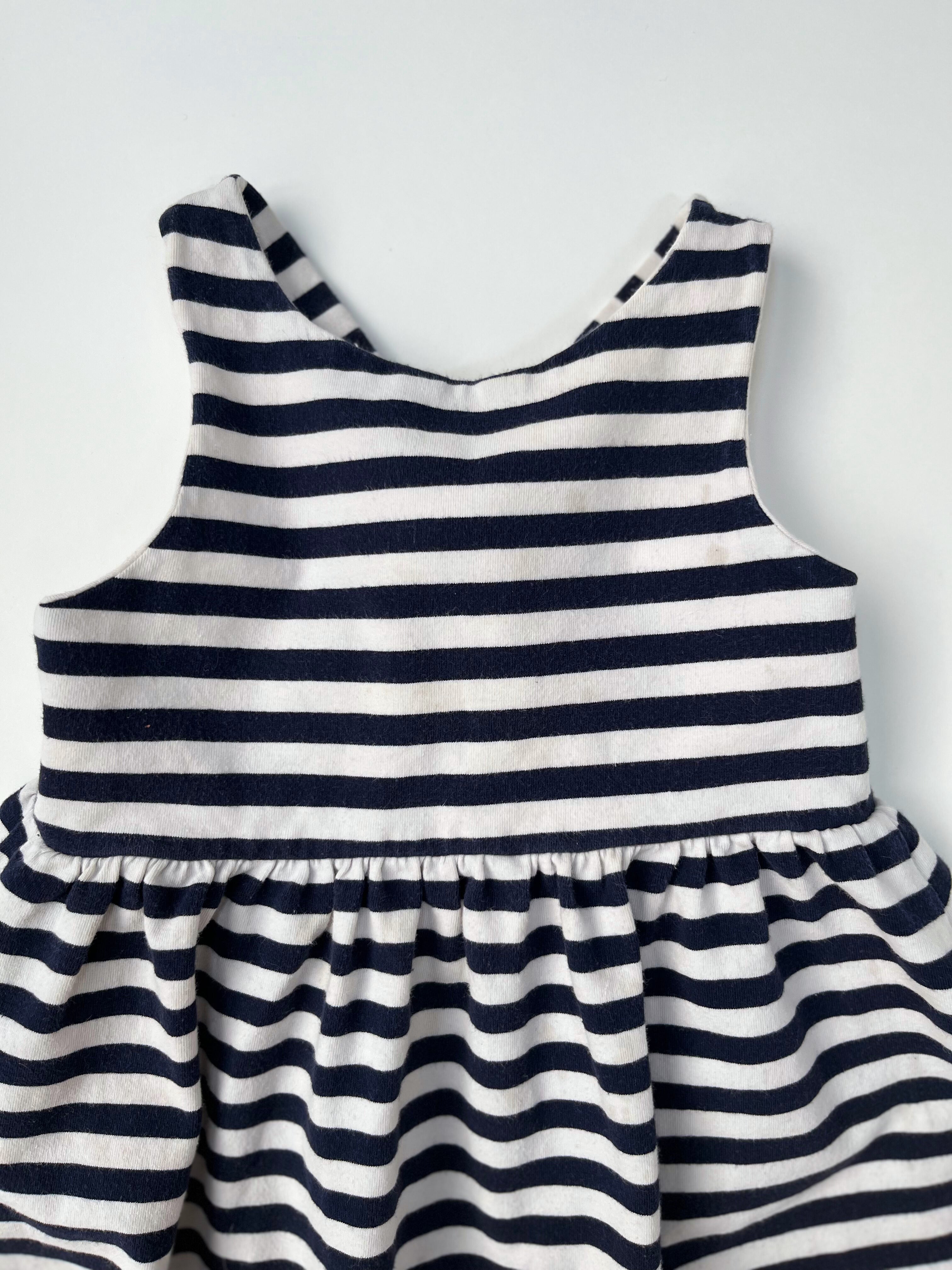 Jacadi - Striped Dress with Back Straps (Size 4 / 104 cm)