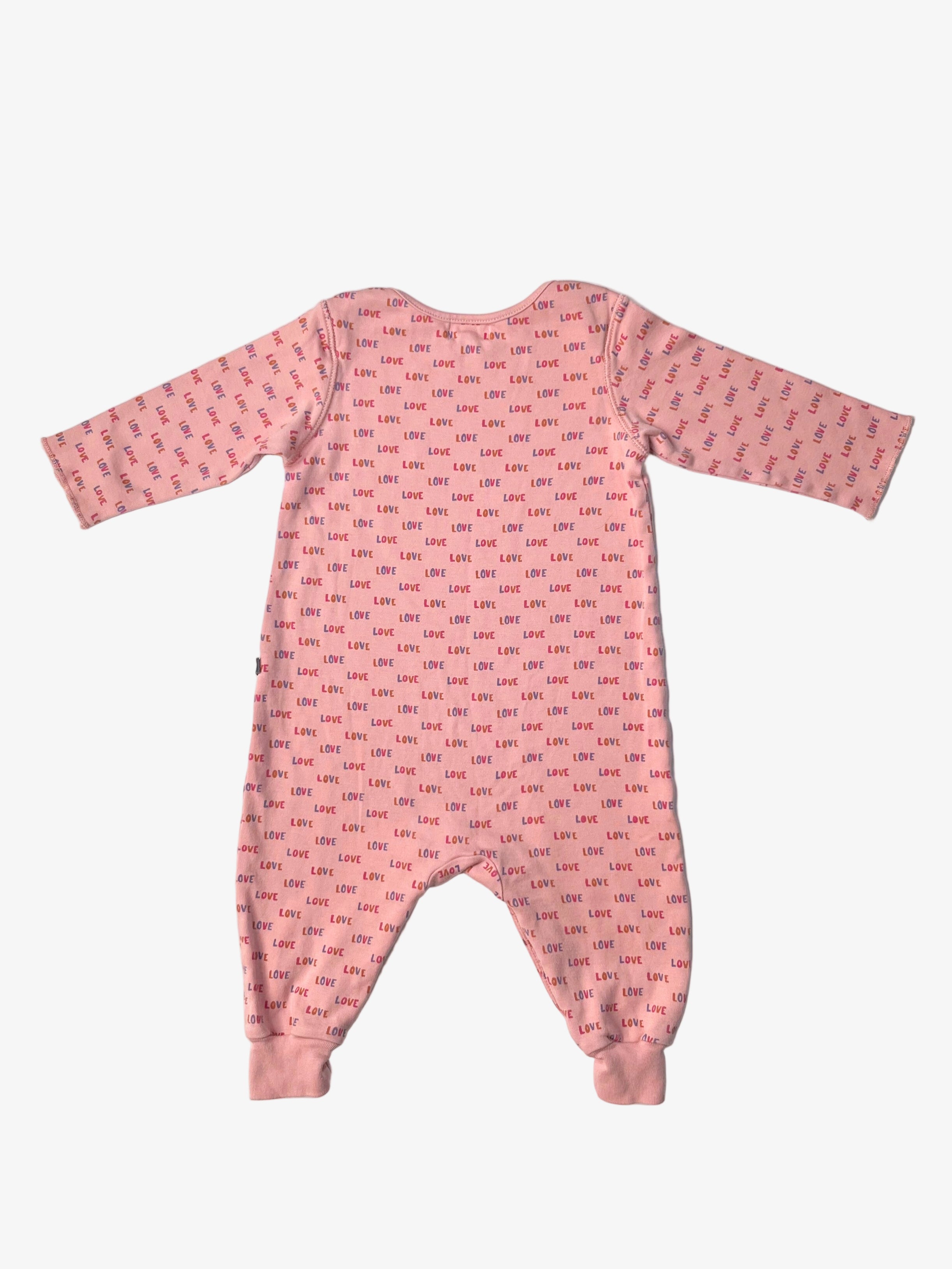 Oeuf – Love-Print Romper (Size 12 months)