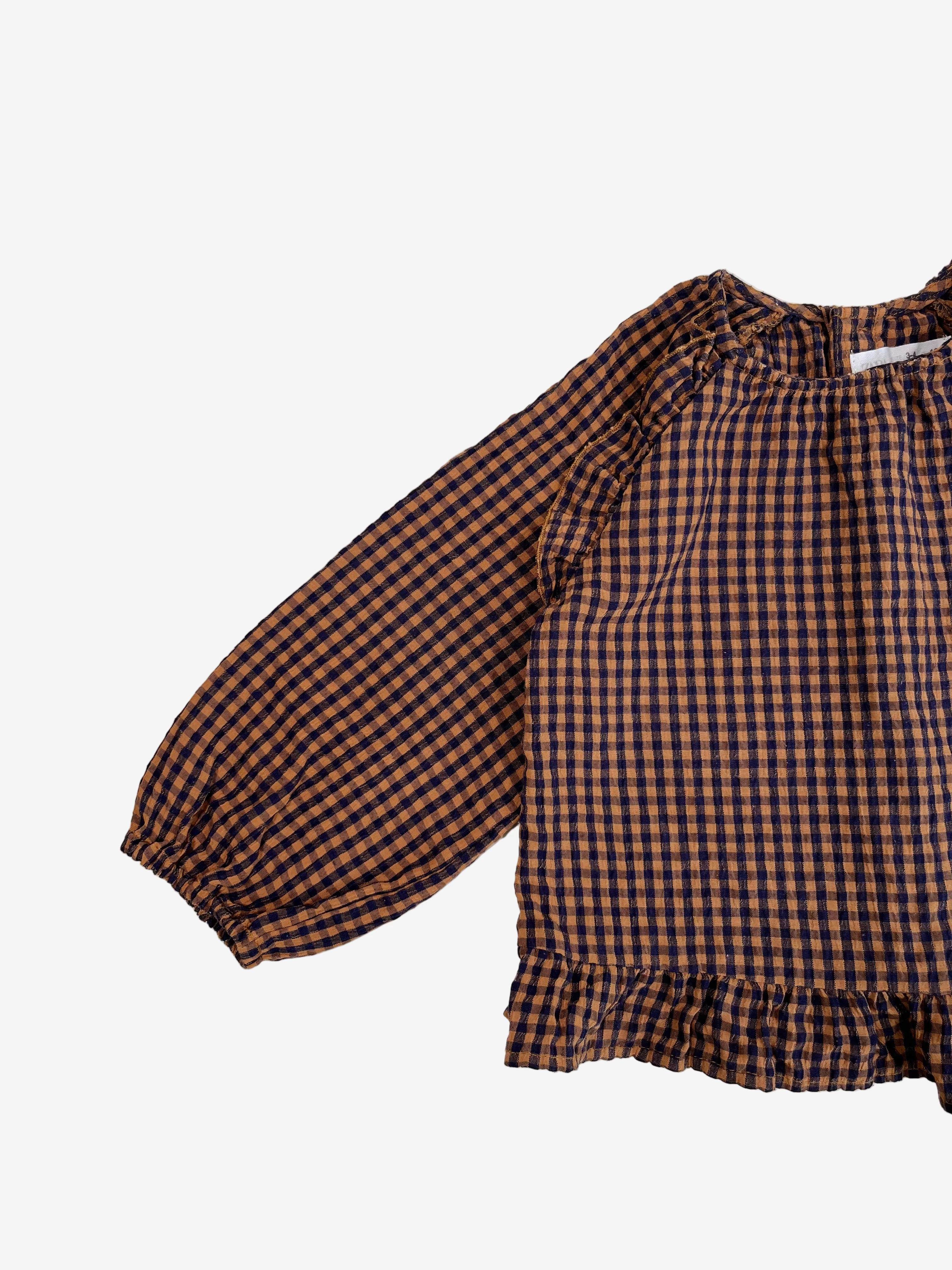Zara Checkered Top – Size 3–4 Years
