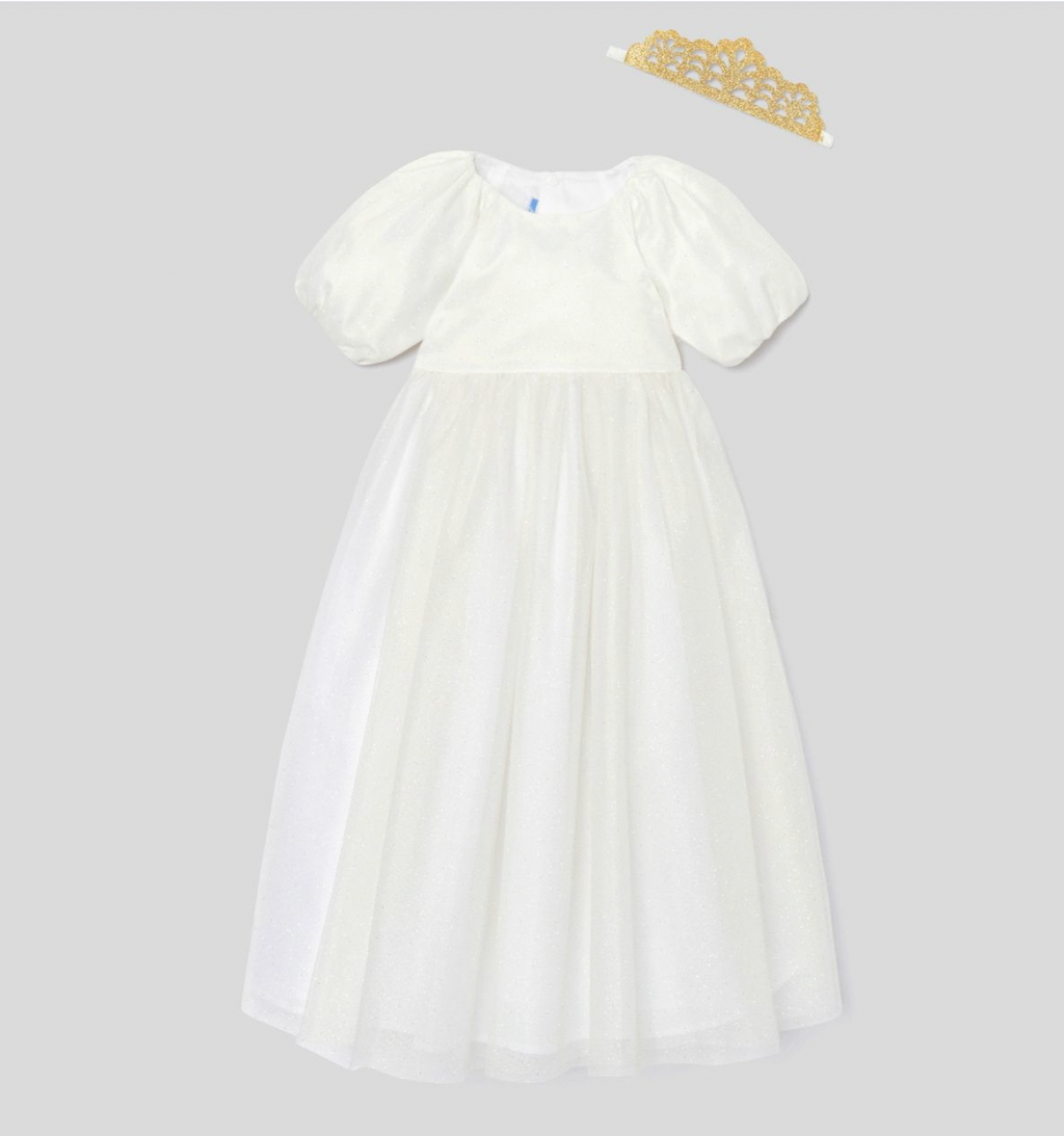 Jacadi – Satin & Sequined Tulle Princess Dress with Cape (Size 3–5 years / 96–110 cm)