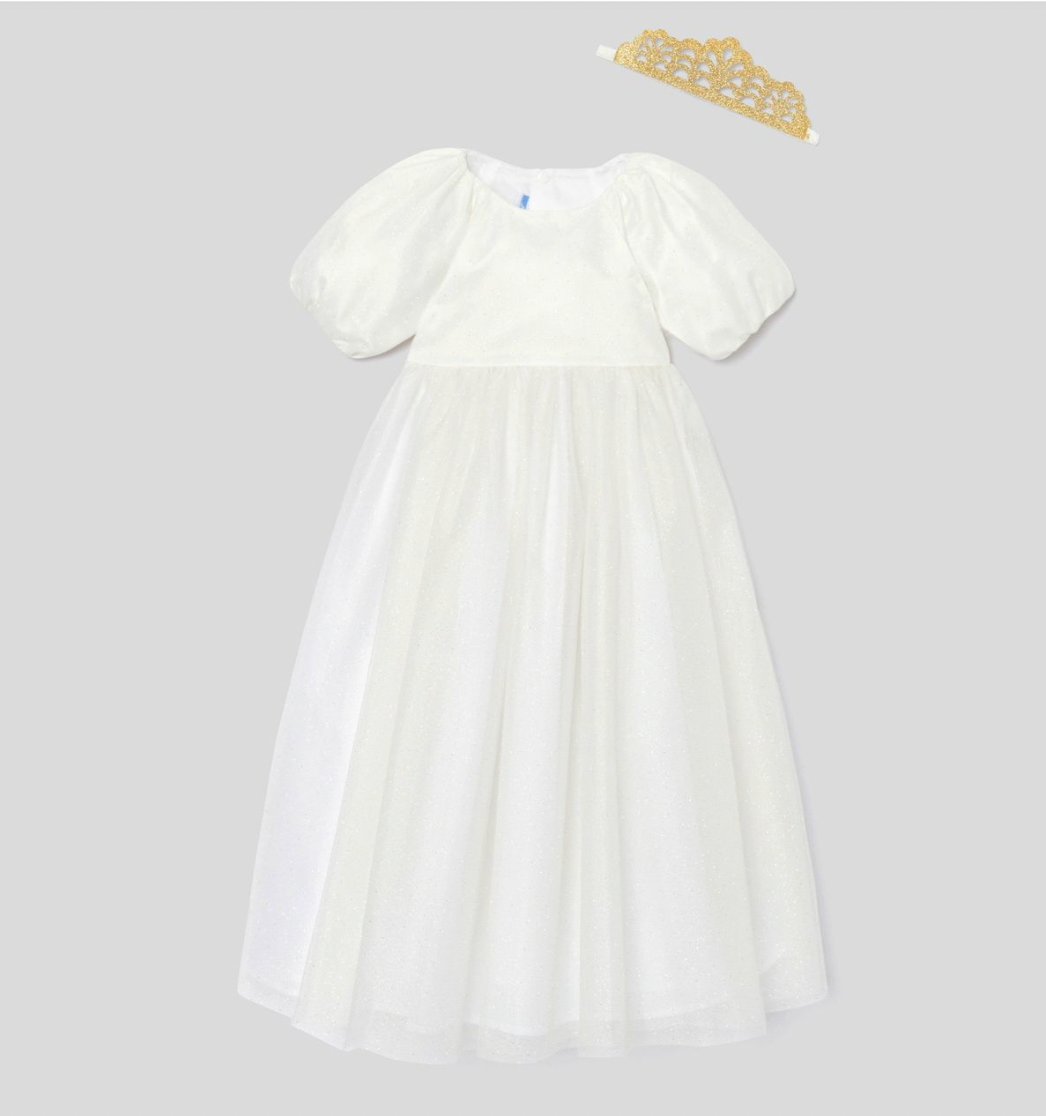 Jacadi – Satin & Sequined Tulle Princess Dress with Cape (Size 3–5 years / 96–110 cm)