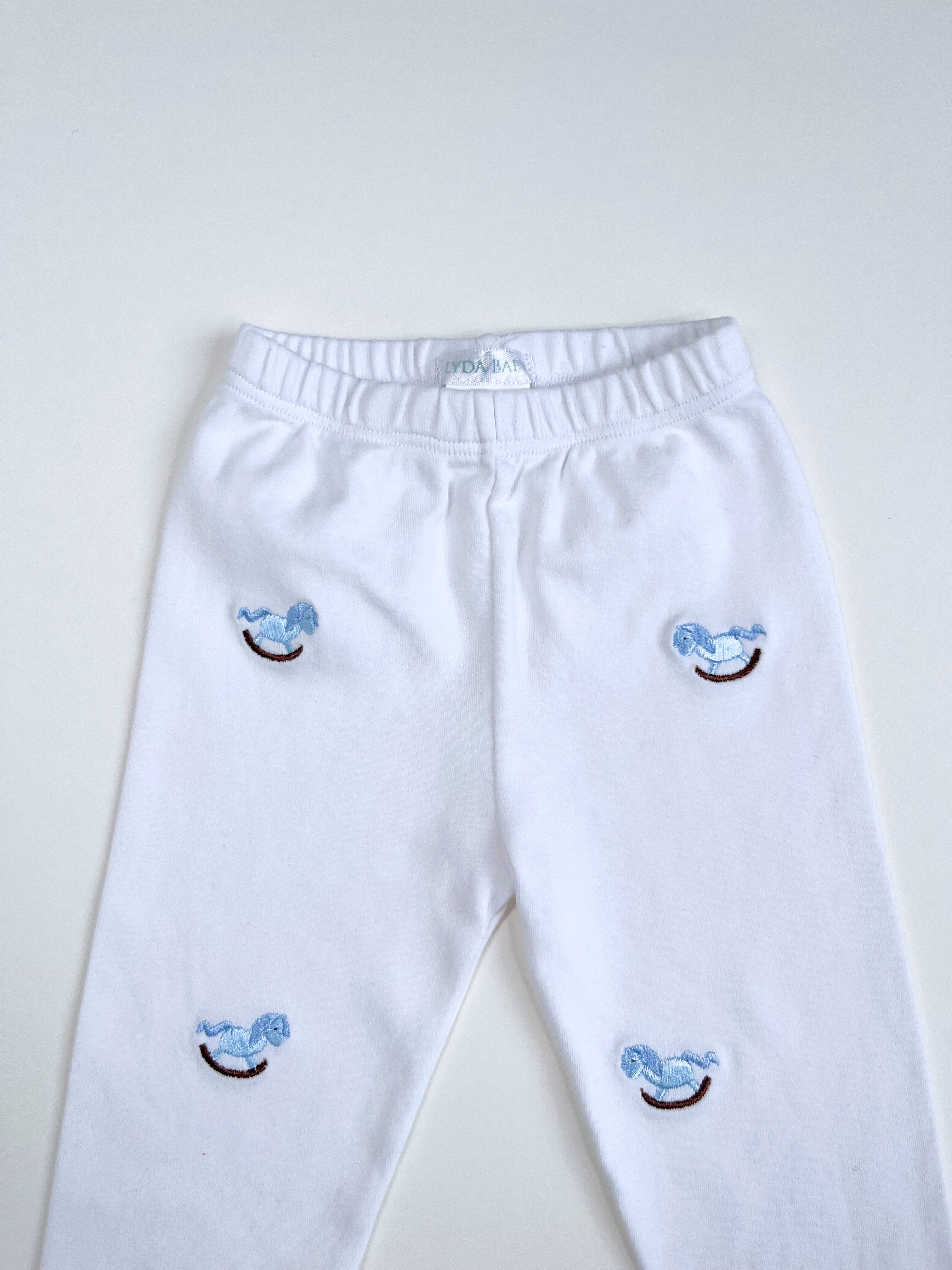 Lyda Baby – Pants with Horse Embroidery (Size 3–6 months)