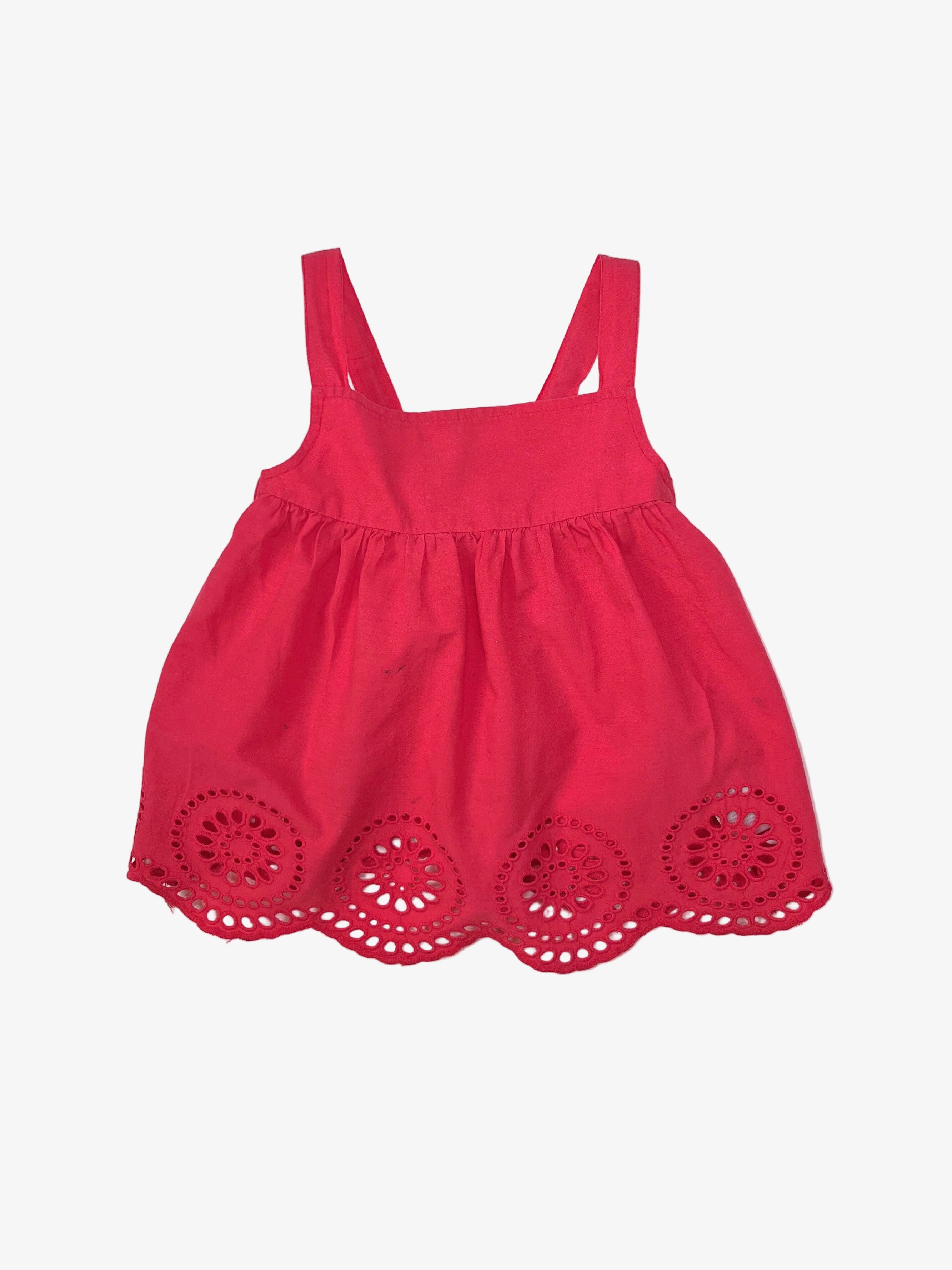 ABCD'R - Top with Straps and Eyelet Hem (Size 3–4 years)