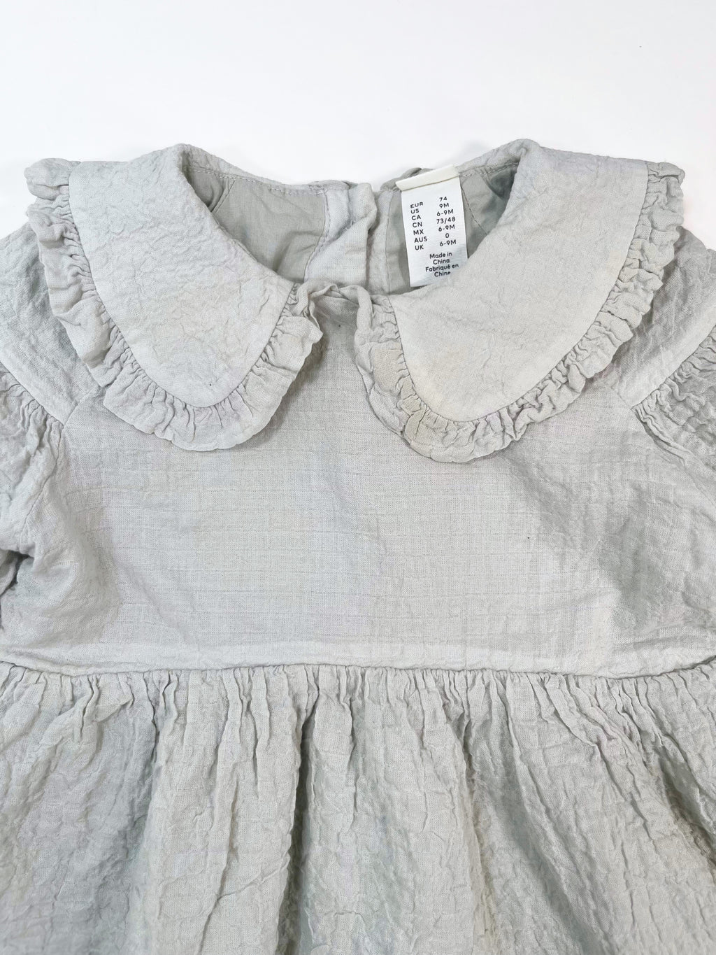 H&M Adorables - Puff-Sleeved Cotton Dress (Size 6–9 months)