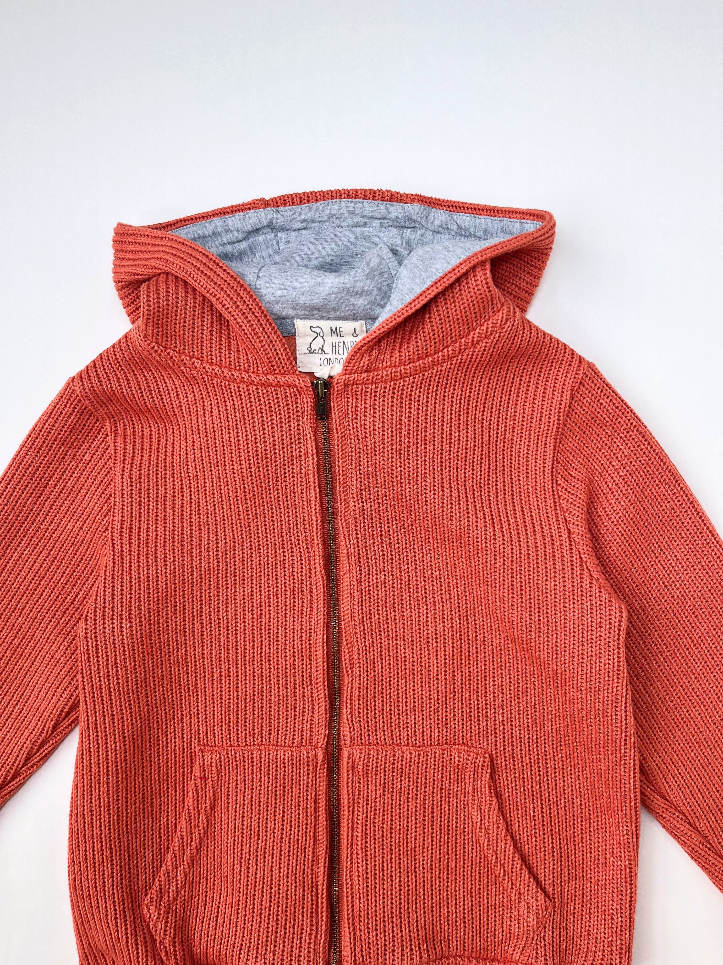 Me & Henry London – Knitted Hoodie with Zipper (Size 4–5 years)